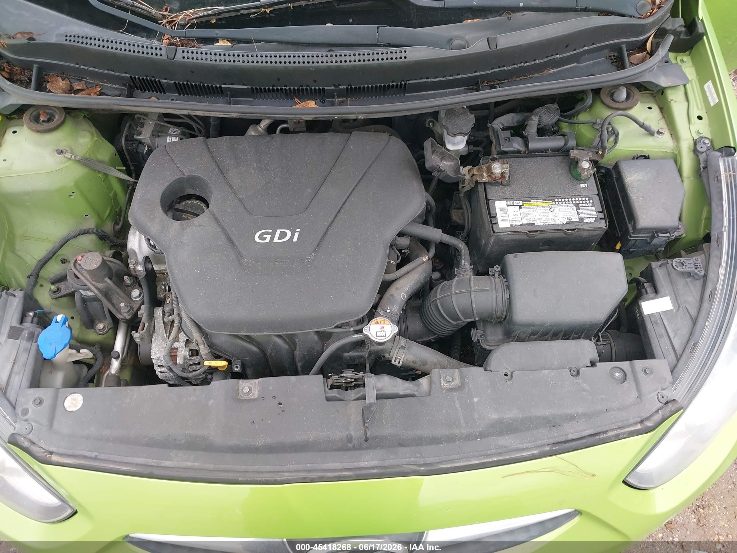 2012 Hyundai Accent Se Green vin: KMHCU5AEXCU018829