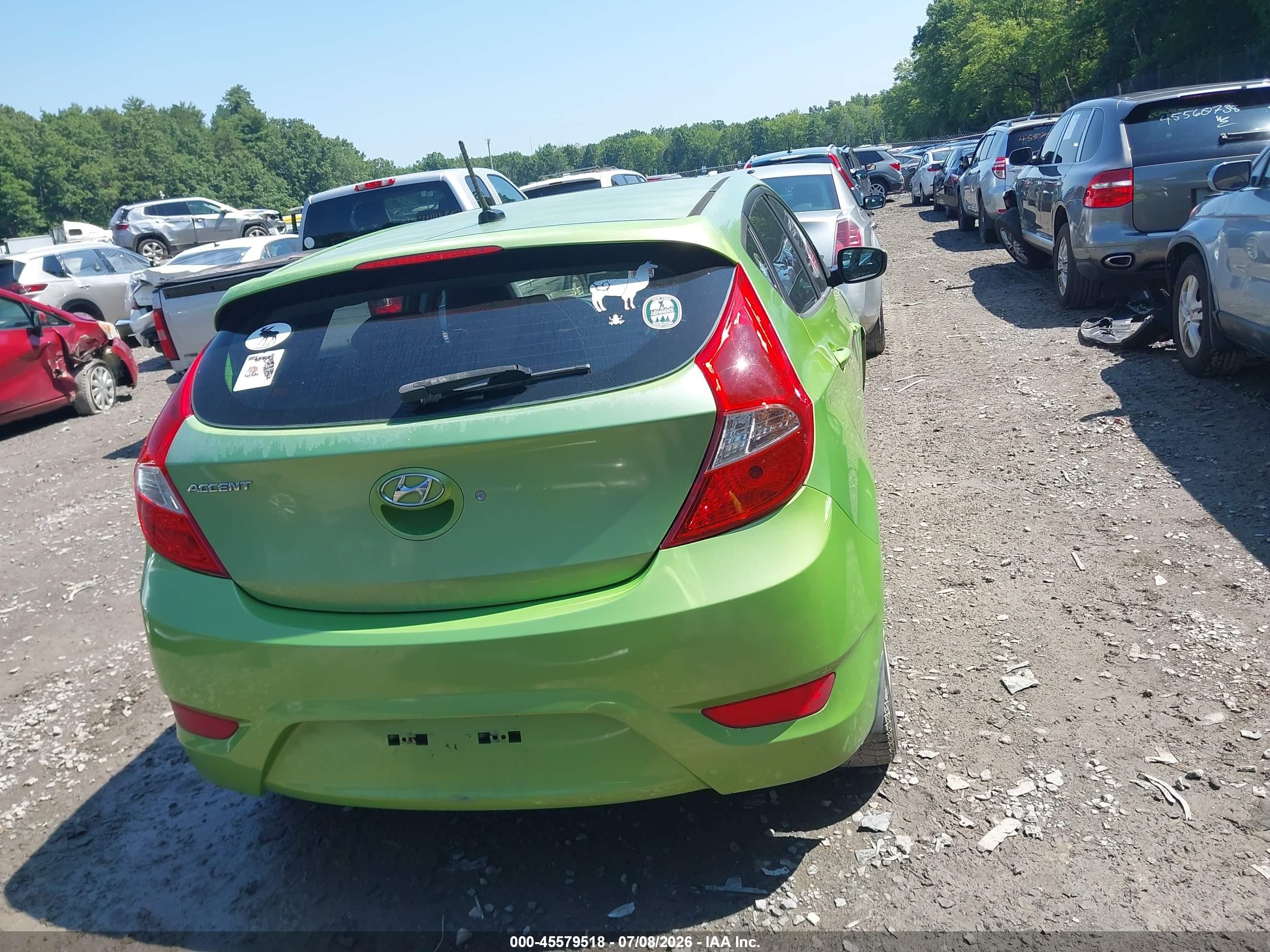 2012 Hyundai Accent Se Green vin: KMHCU5AEXCU035257