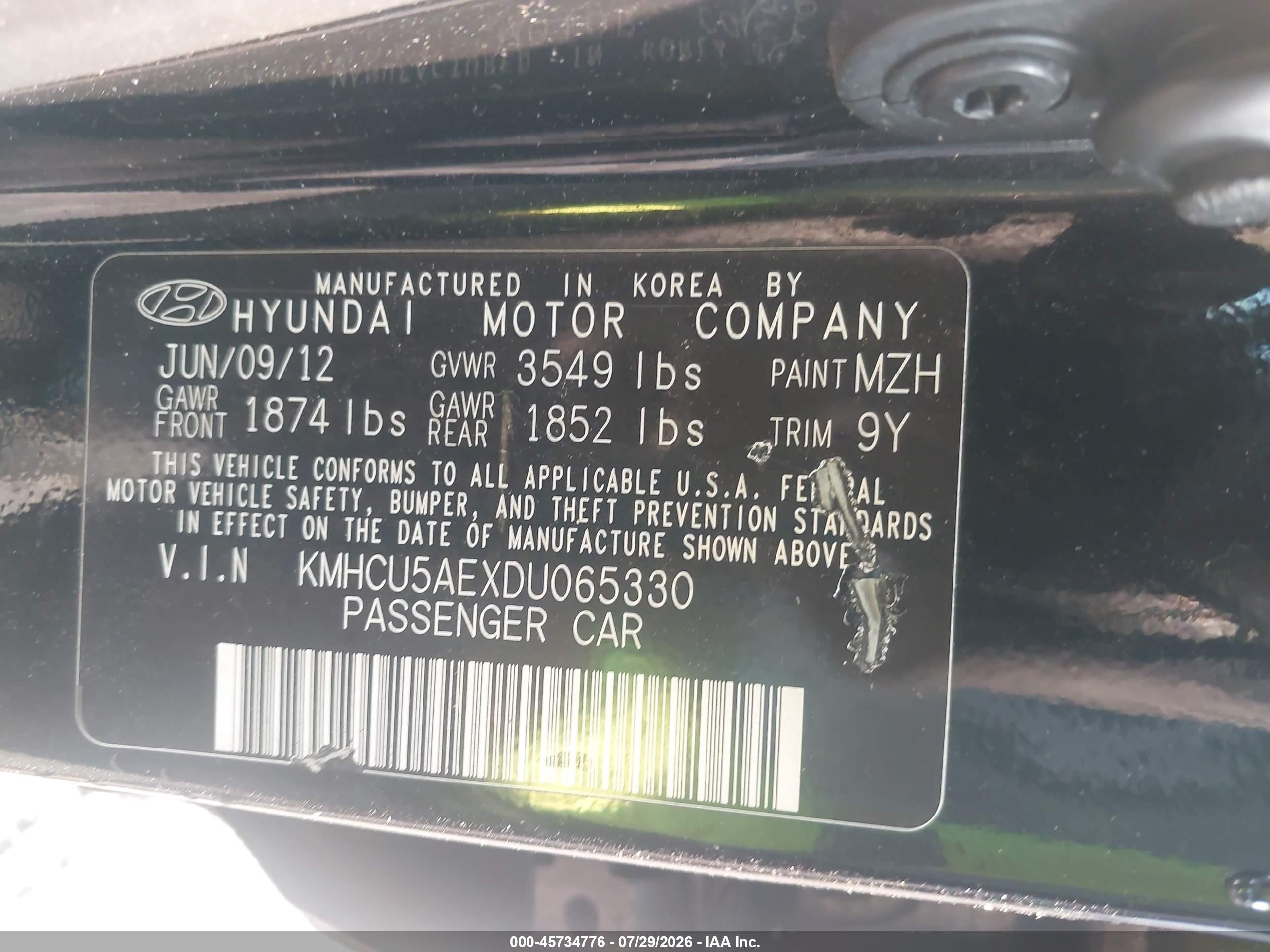 2013 Hyundai Accent Se Черный vin: KMHCU5AEXDU065330