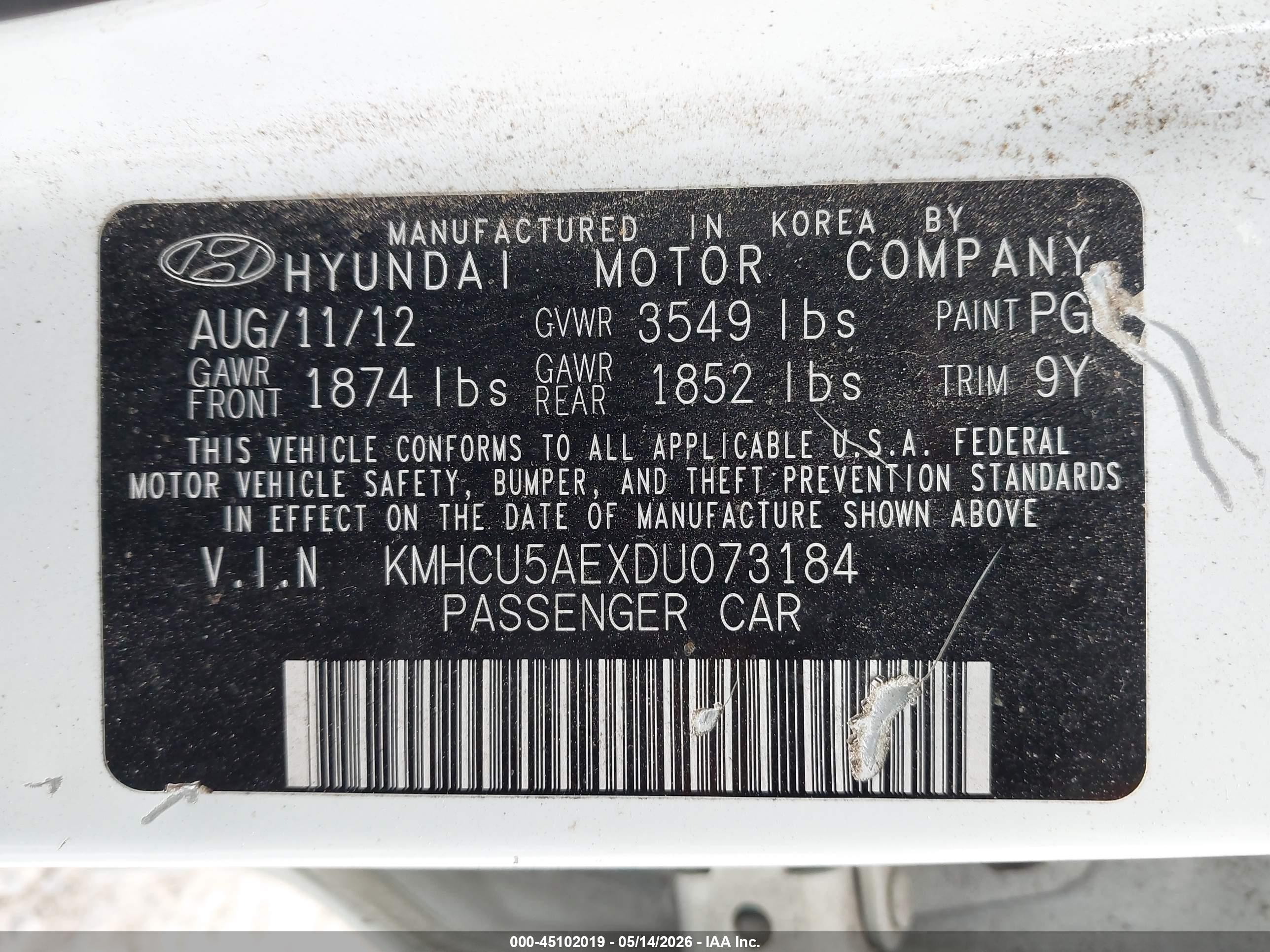 2013 Hyundai Accent Se Белый vin: KMHCU5AEXDU073184