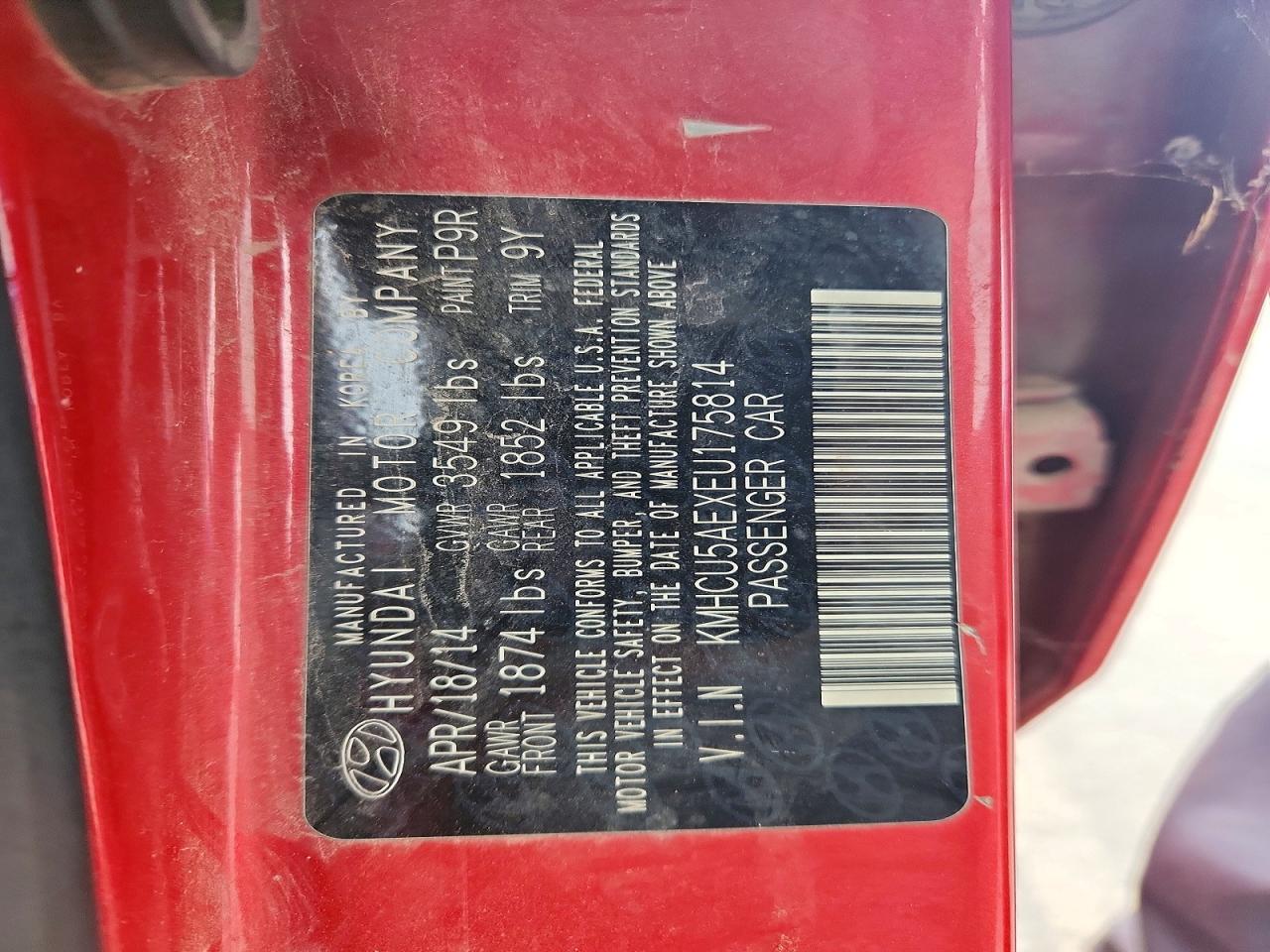 2014 Hyundai Accent Se Red vin: KMHCU5AEXEU175814