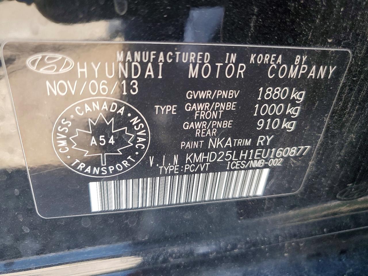 2014 Hyundai Elantra Gt Black vin: KMHD25LH1EU160877