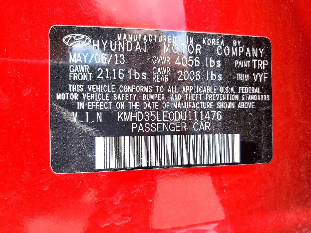 2013 Hyundai Elantra Gt Base Red vin: KMHD35LE0DU111476