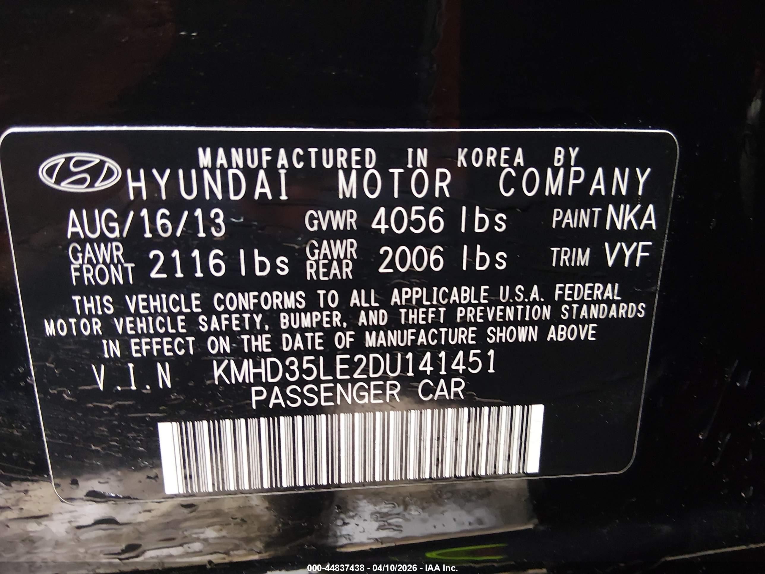 2013 Hyundai Elantra Gt   Black vin: KMHD35LE2DU141451