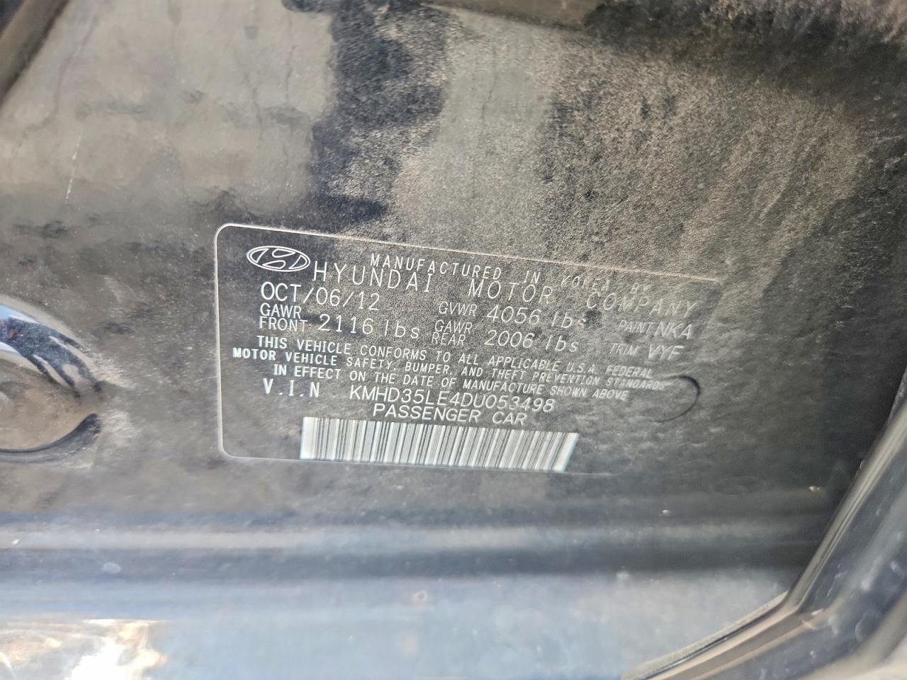 2013 Hyundai Elantra Gt Base Черный vin: KMHD35LE4DU053498