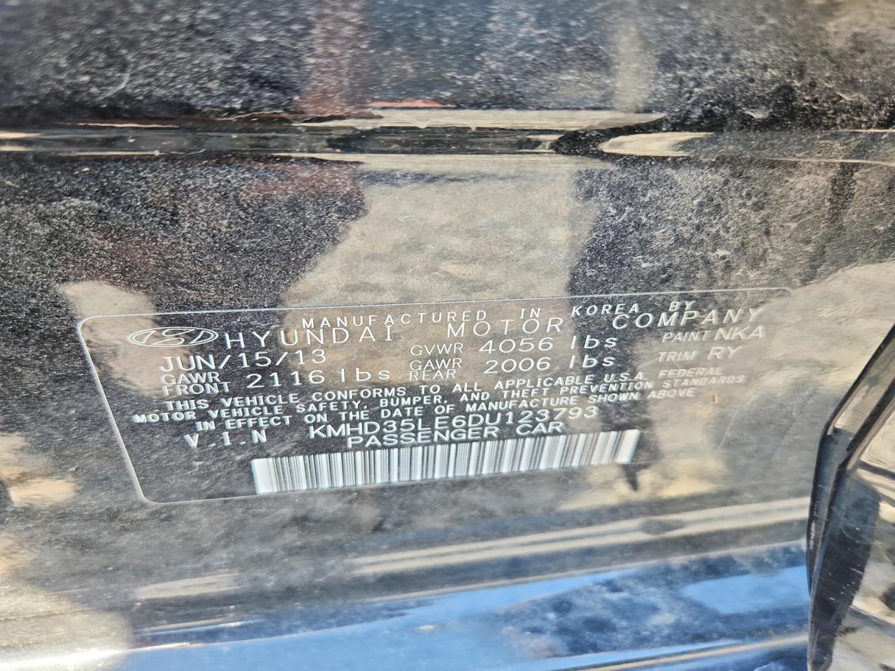 2013 Hyundai Elantra Gt Base Черный vin: KMHD35LE6DU123793