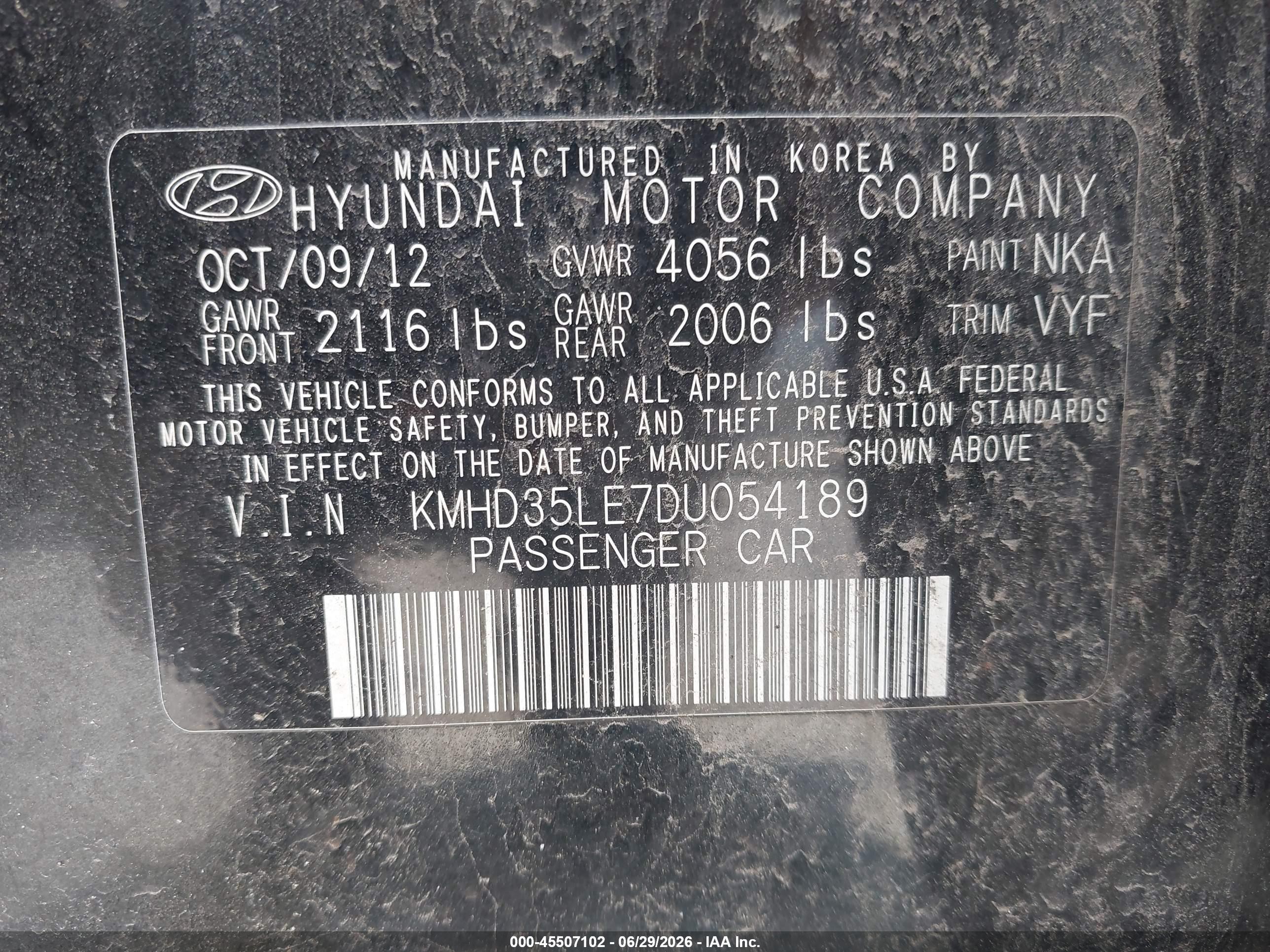 2013 Hyundai Elantra Gt   Black vin: KMHD35LE7DU054189