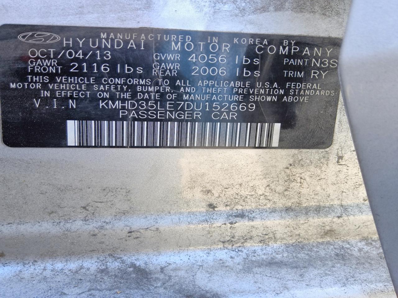 2013 Hyundai Elantra Gt Base Серебряный vin: KMHD35LE7DU152669