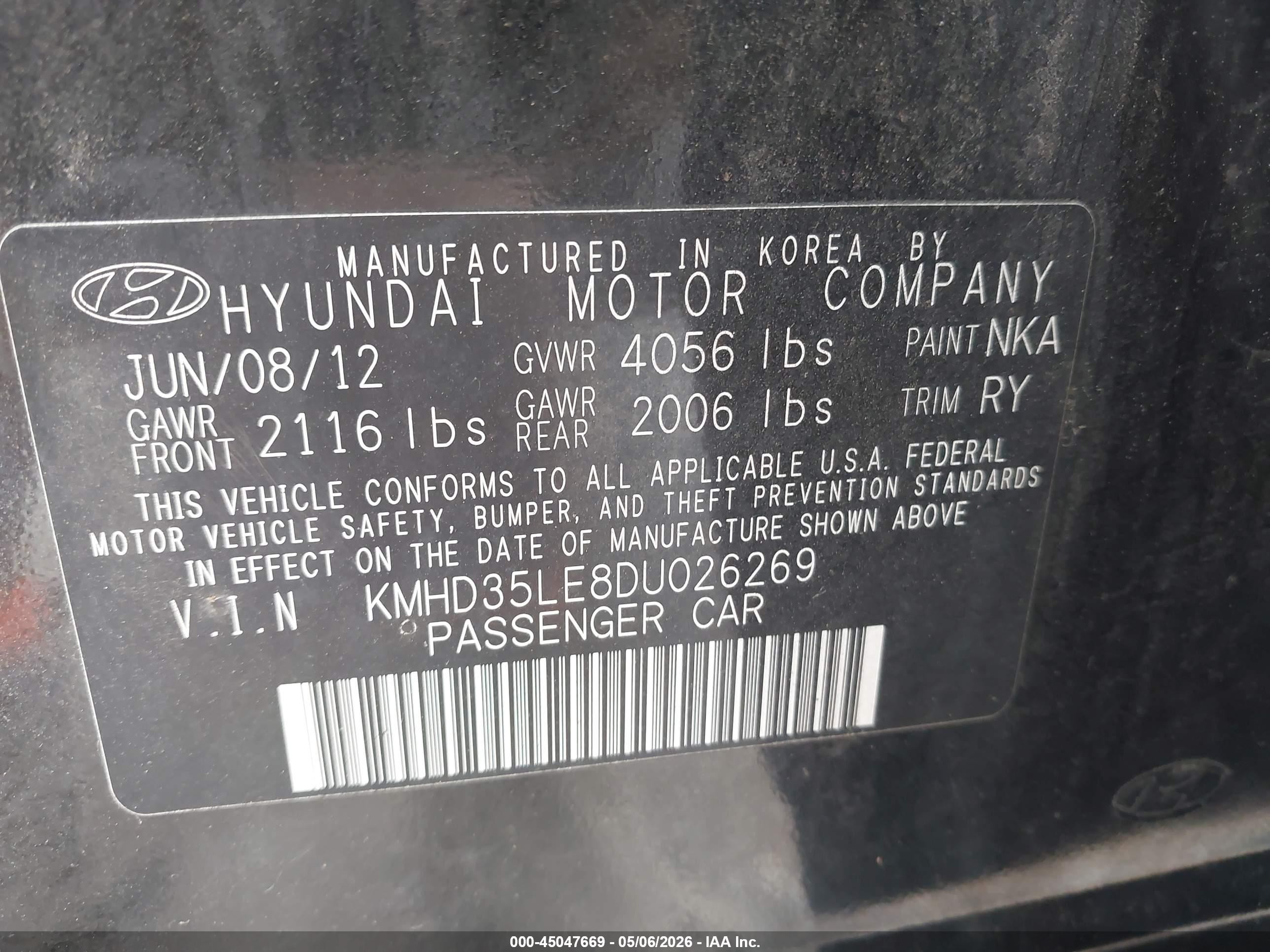 2013 Hyundai Elantra Gt   Черный vin: KMHD35LE8DU026269