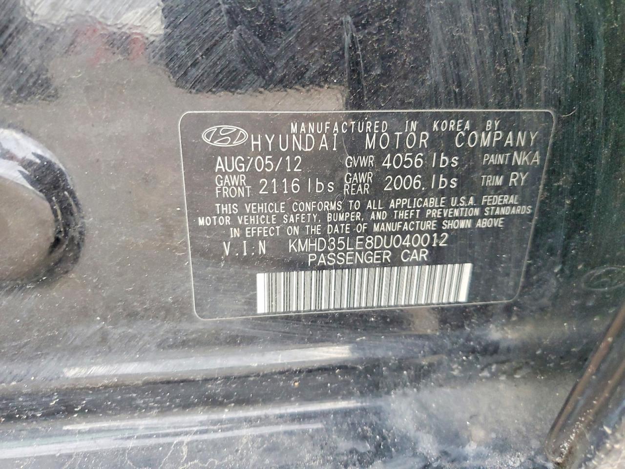 2013 Hyundai Elantra Gt Черный vin: KMHD35LE8DU040012