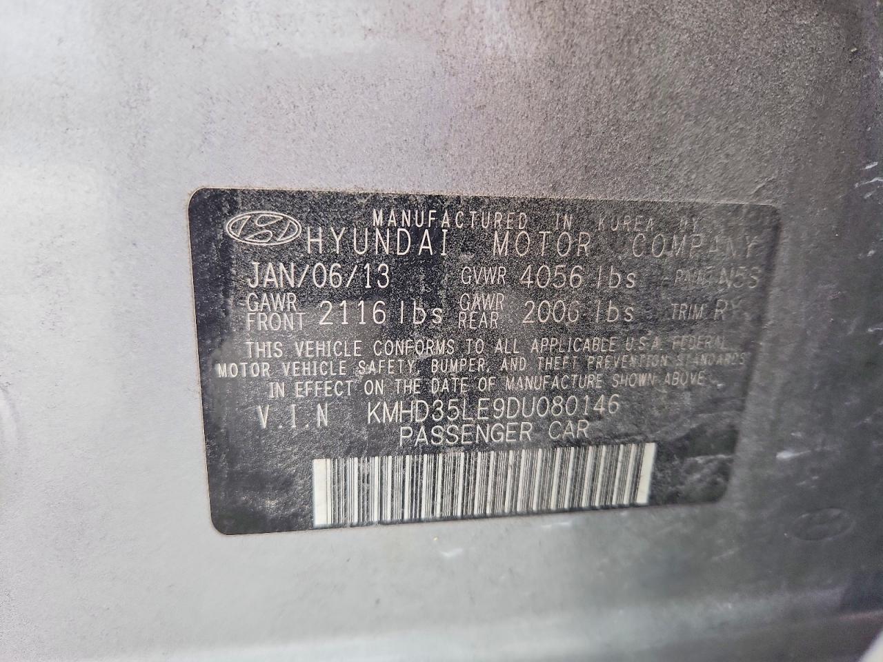 2013 Hyundai Elantra Gt Base Gray vin: KMHD35LE9DU080146