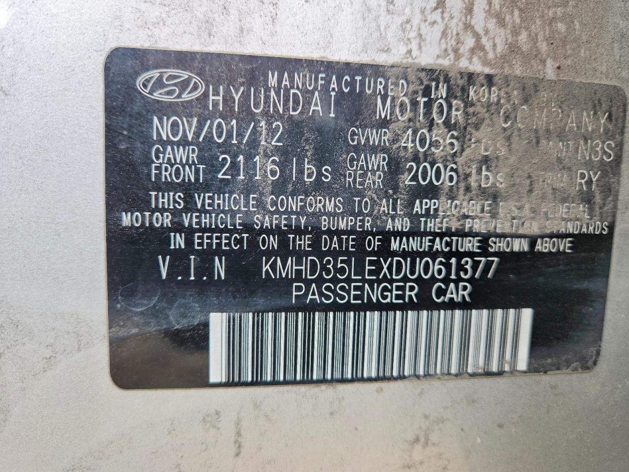 2013 Hyundai Elantra Gt Base Silver vin: KMHD35LEXDU061377