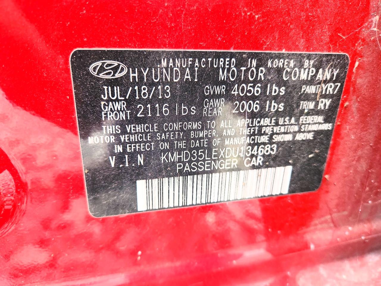 2013 Hyundai Elantra Gt Base Red vin: KMHD35LEXDU134683