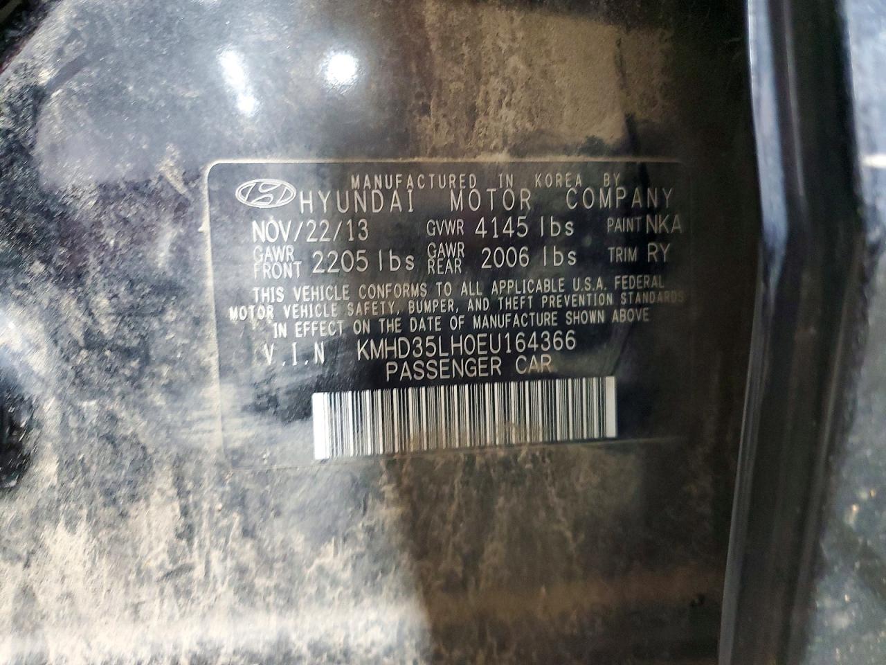 2014 Hyundai Elantra Gt Base Черный vin: KMHD35LH0EU164366