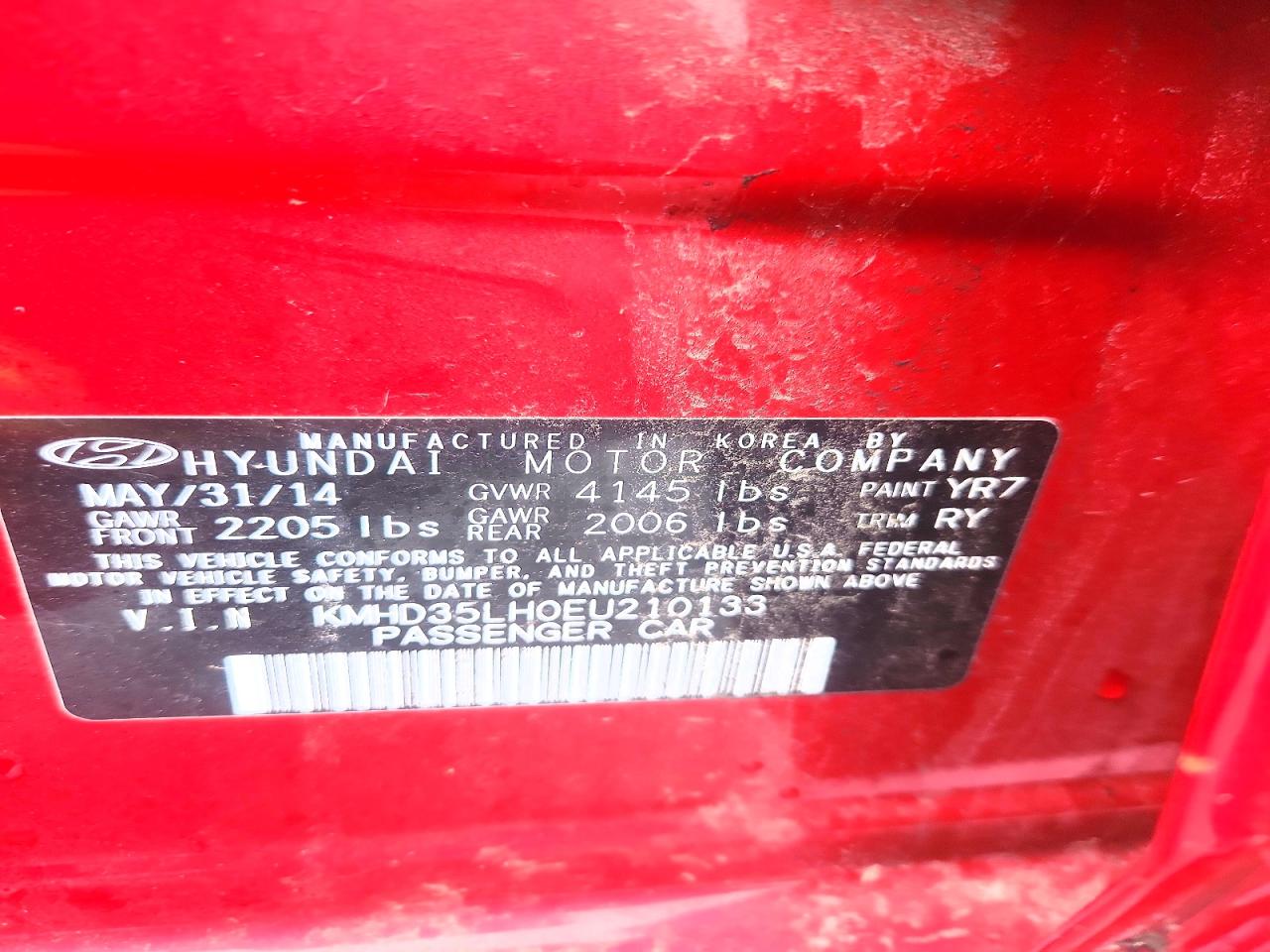 2014 Hyundai Elantra Gt Base Red vin: KMHD35LH0EU210133