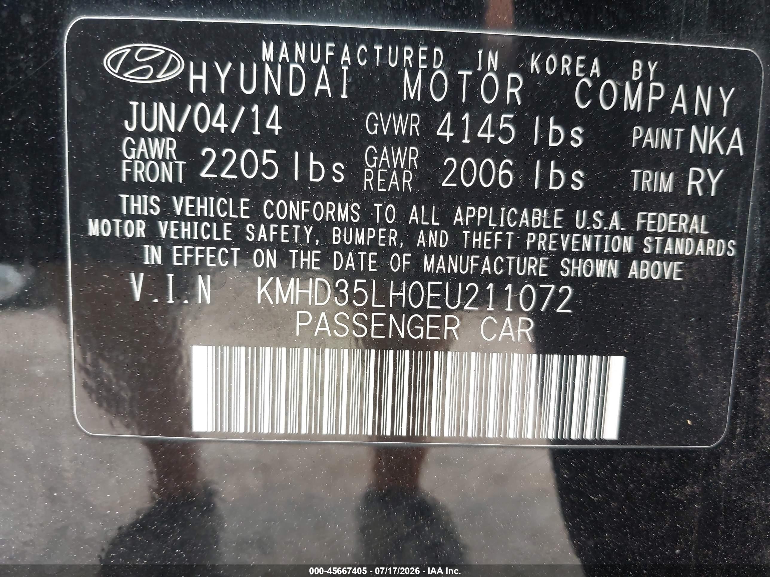 2014 Hyundai Elantra Gt   Black vin: KMHD35LH0EU211072