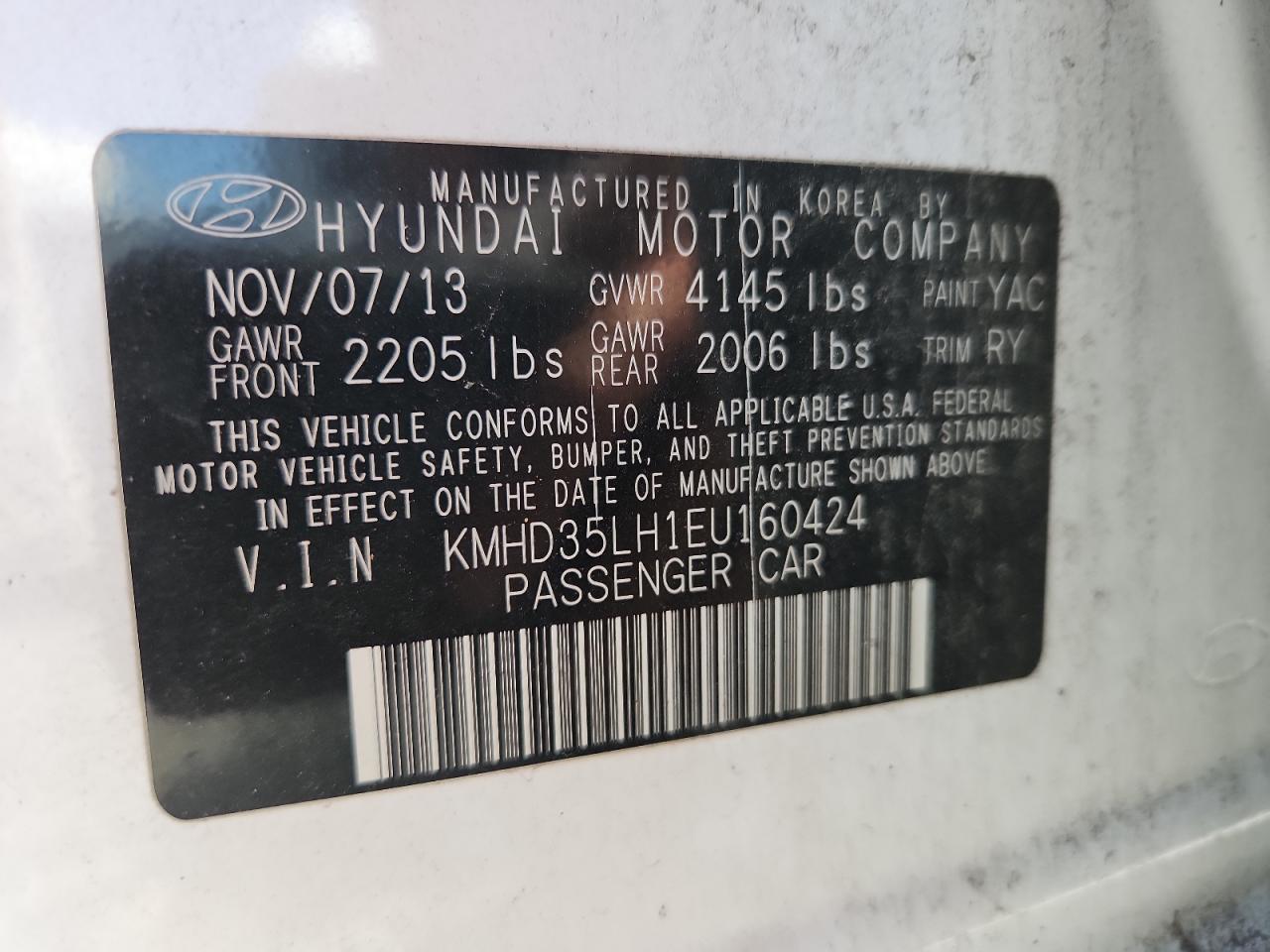 2014 Hyundai Elantra Gt Base White vin: KMHD35LH1EU160424
