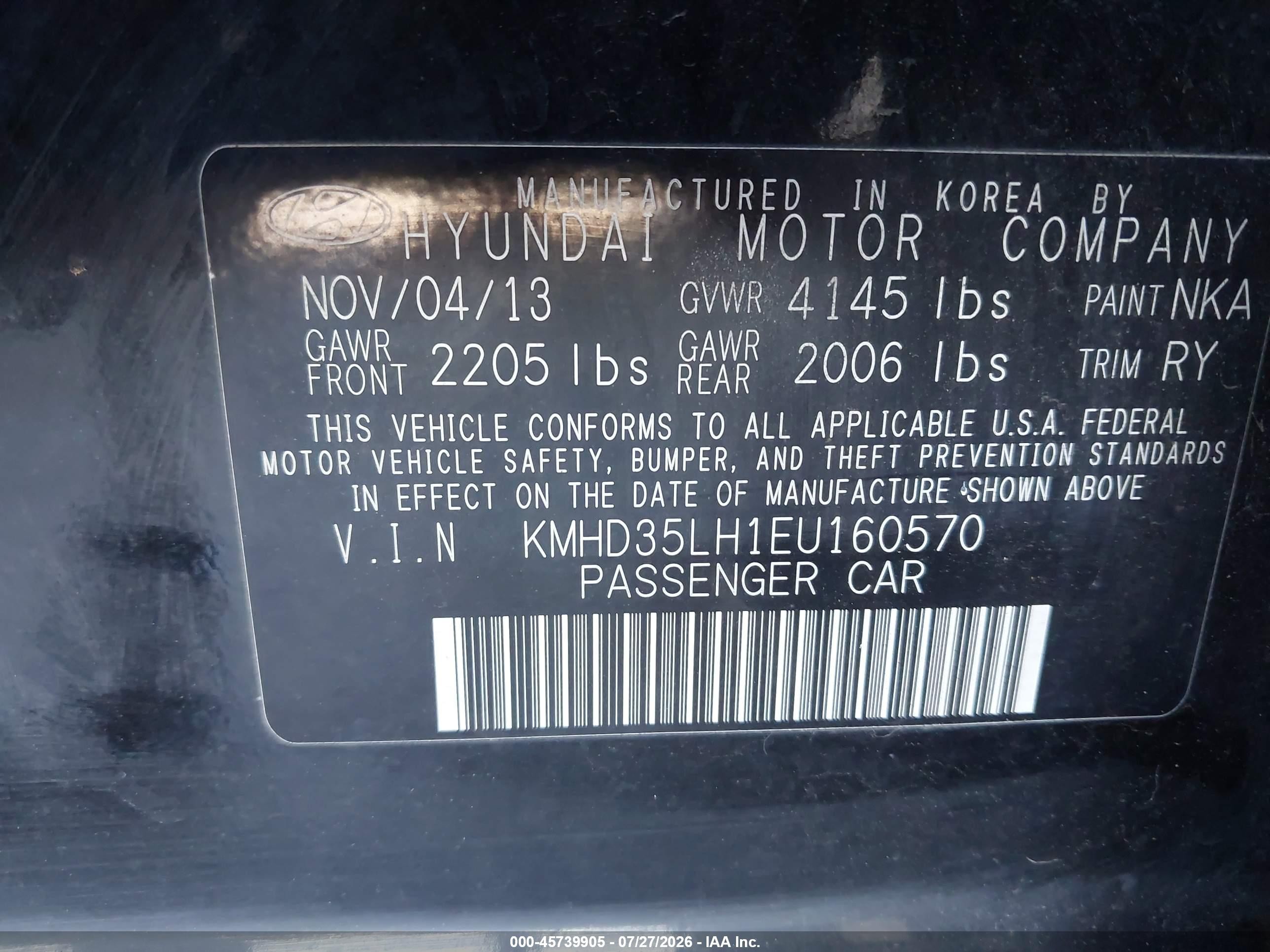 2014 Hyundai Elantra Gt   Черный vin: KMHD35LH1EU160570