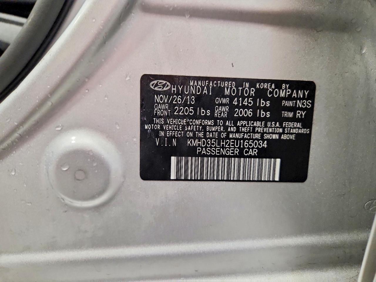 2014 Hyundai Elantra Gt Base Silver vin: KMHD35LH2EU165034