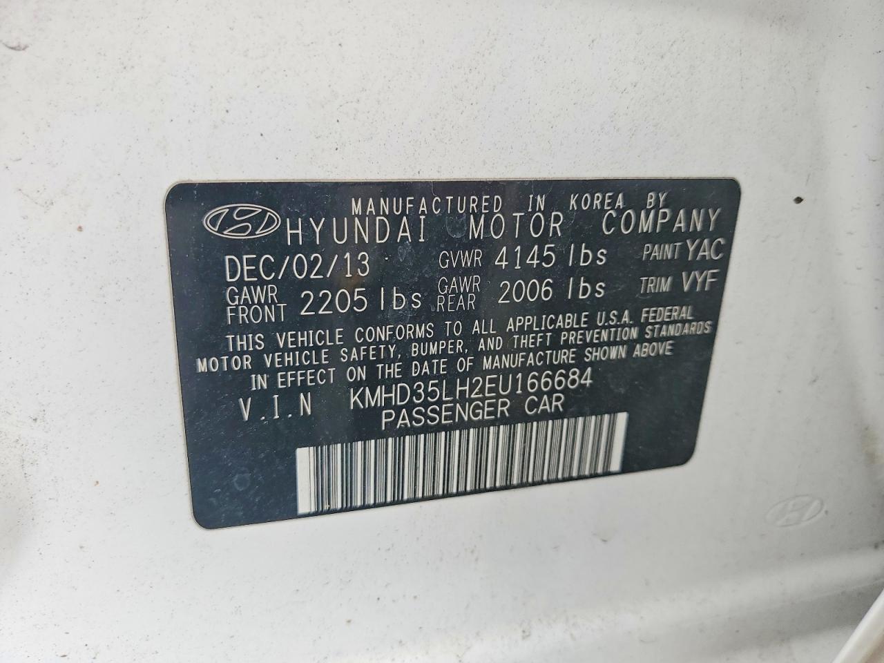 2014 Hyundai Elantra Gt Base White vin: KMHD35LH2EU166684