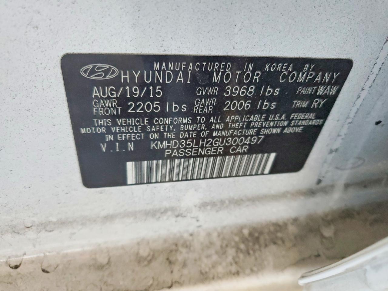 2016 Hyundai Elantra Gt Base White vin: KMHD35LH2GU300497