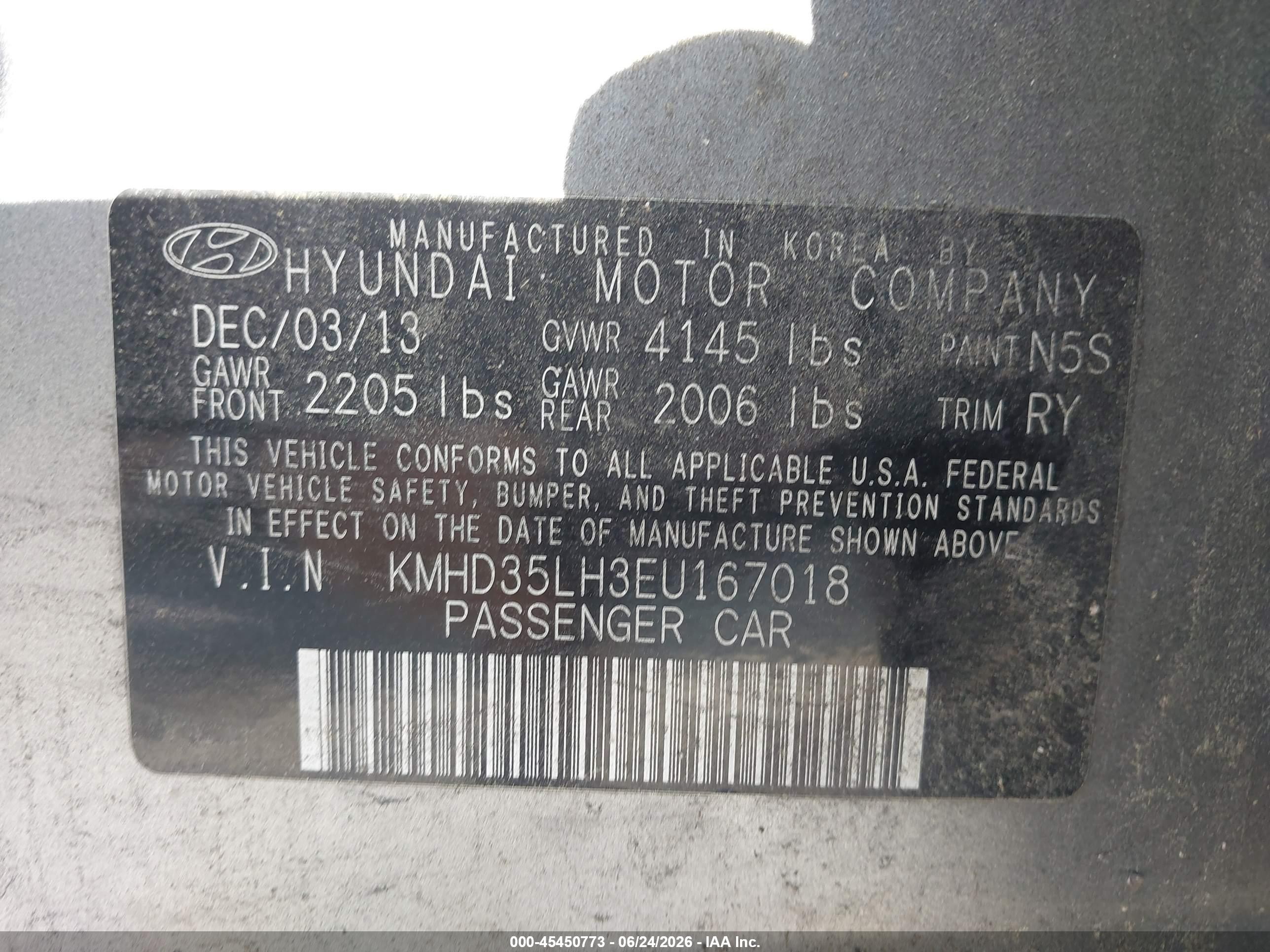 2014 Hyundai Elantra Gt   Gray vin: KMHD35LH3EU167018