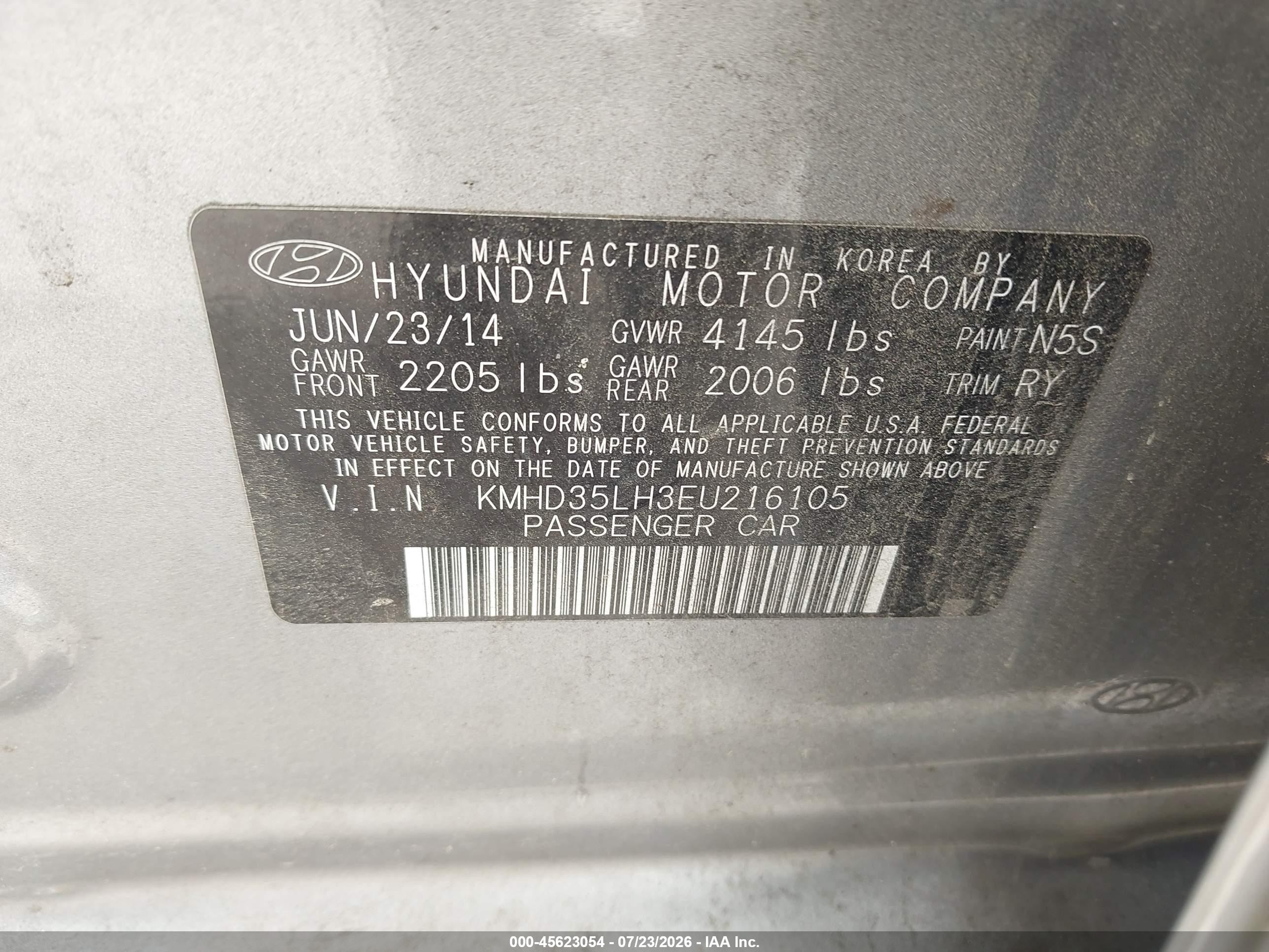 2014 Hyundai Elantra Gt   Gray vin: KMHD35LH3EU216105