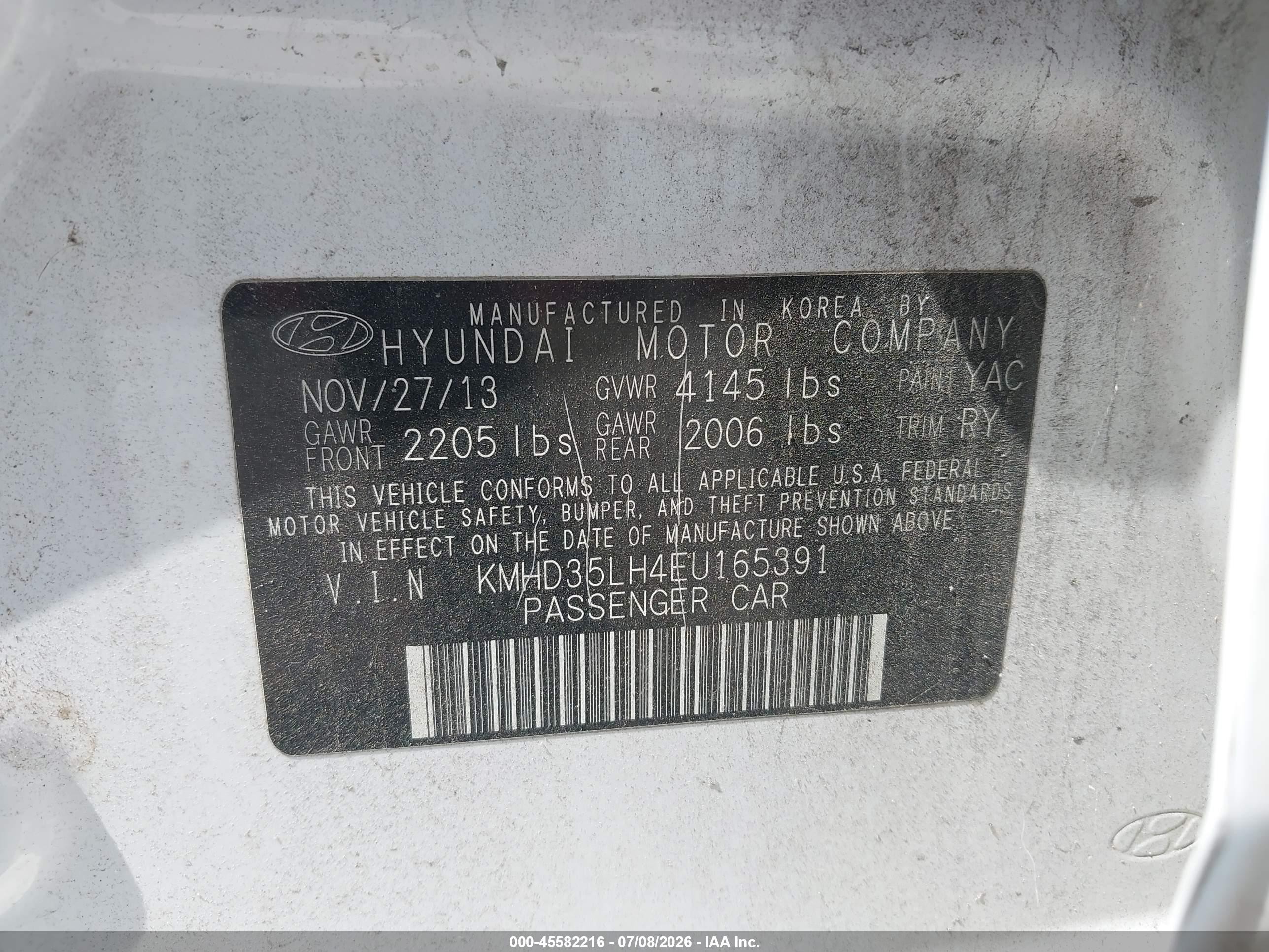 2014 Hyundai Elantra Gt   White vin: KMHD35LH4EU165391