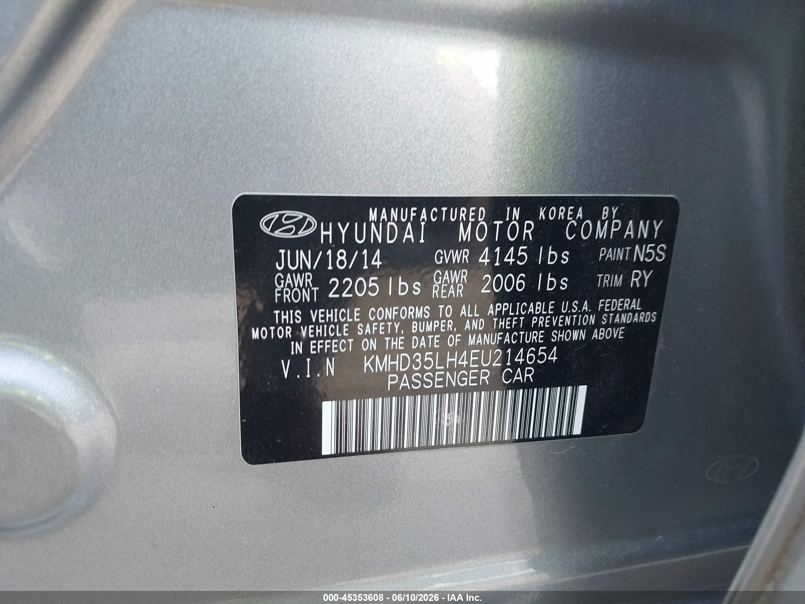 2014 Hyundai Elantra Gt   Silver vin: KMHD35LH4EU214654