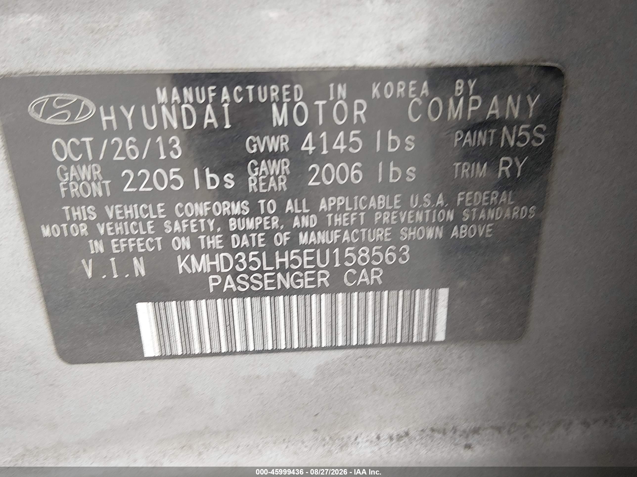 2014 Hyundai Elantra Gt   Gray vin: KMHD35LH5EU158563