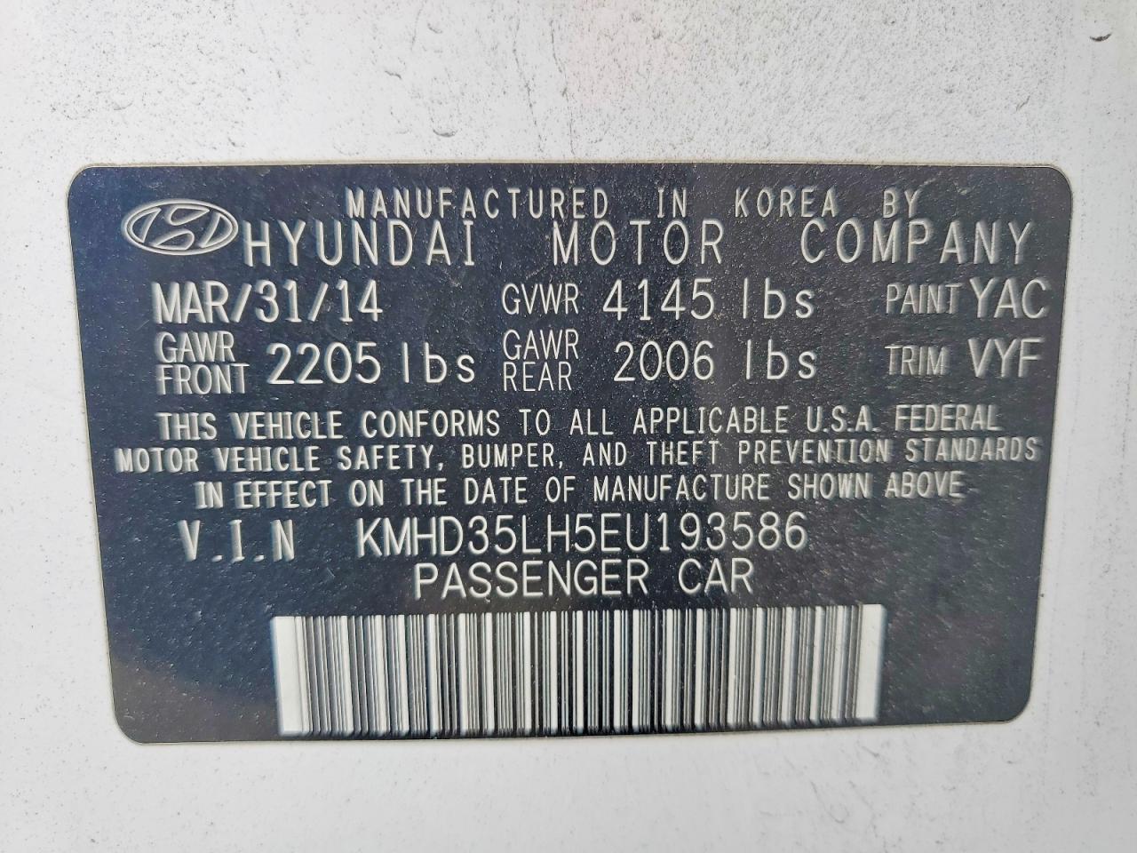 2014 Hyundai Elantra Gt Base White vin: KMHD35LH5EU193586
