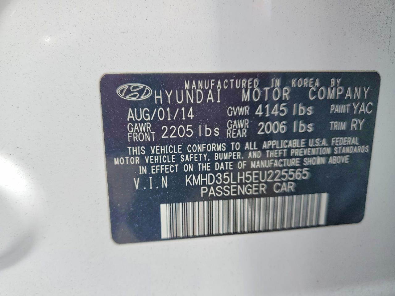 2014 Hyundai Elantra Gt Base Белый vin: KMHD35LH5EU225565