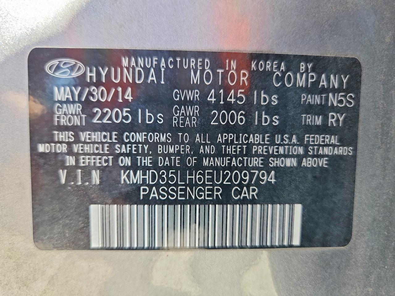 2014 Hyundai Elantra Gt Base Серебряный vin: KMHD35LH6EU209794