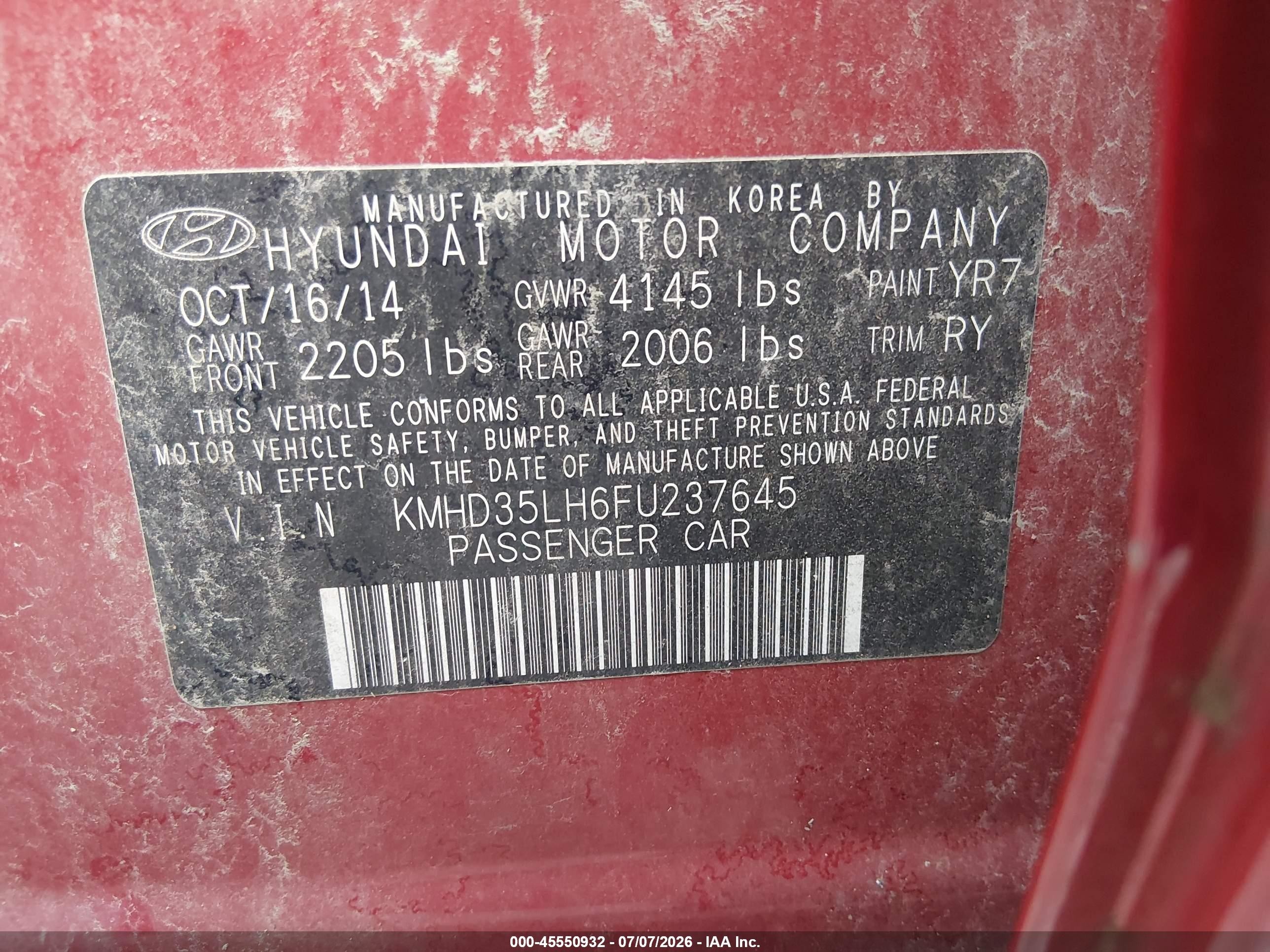 2015 Hyundai Elantra Gt   Красный vin: KMHD35LH6FU237645