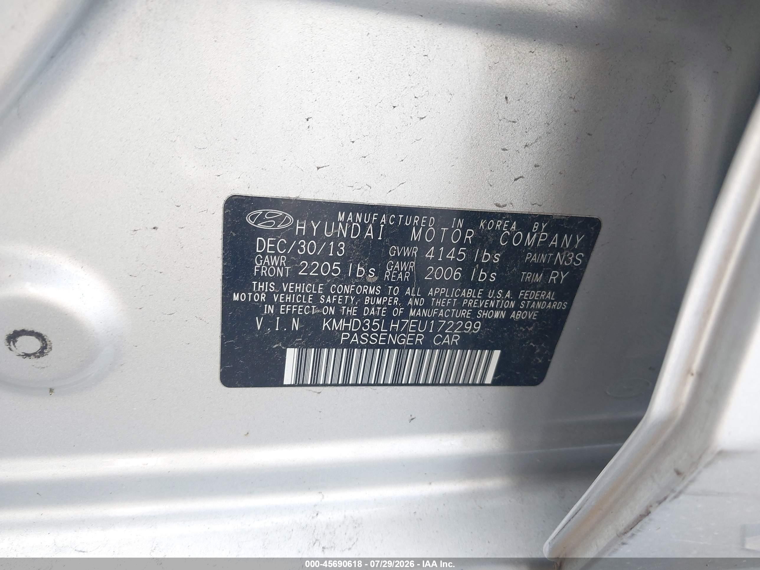 2014 Hyundai Elantra Gt   Silver vin: KMHD35LH7EU172299