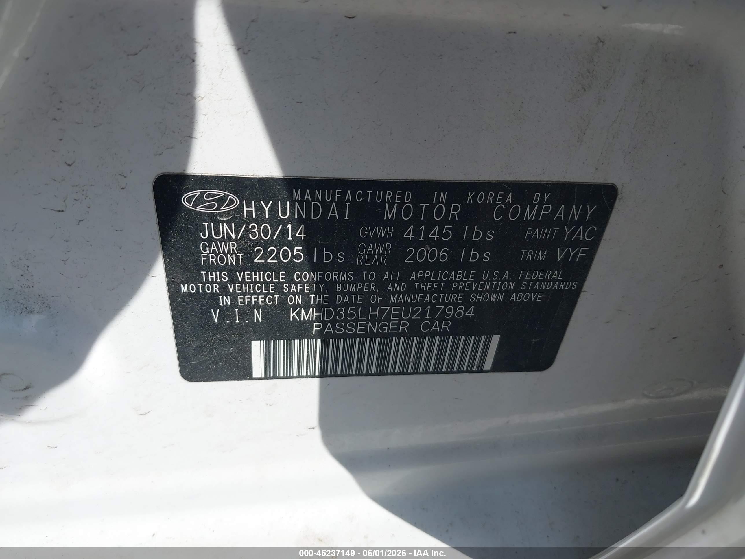 2014 Hyundai Elantra Gt   White vin: KMHD35LH7EU217984