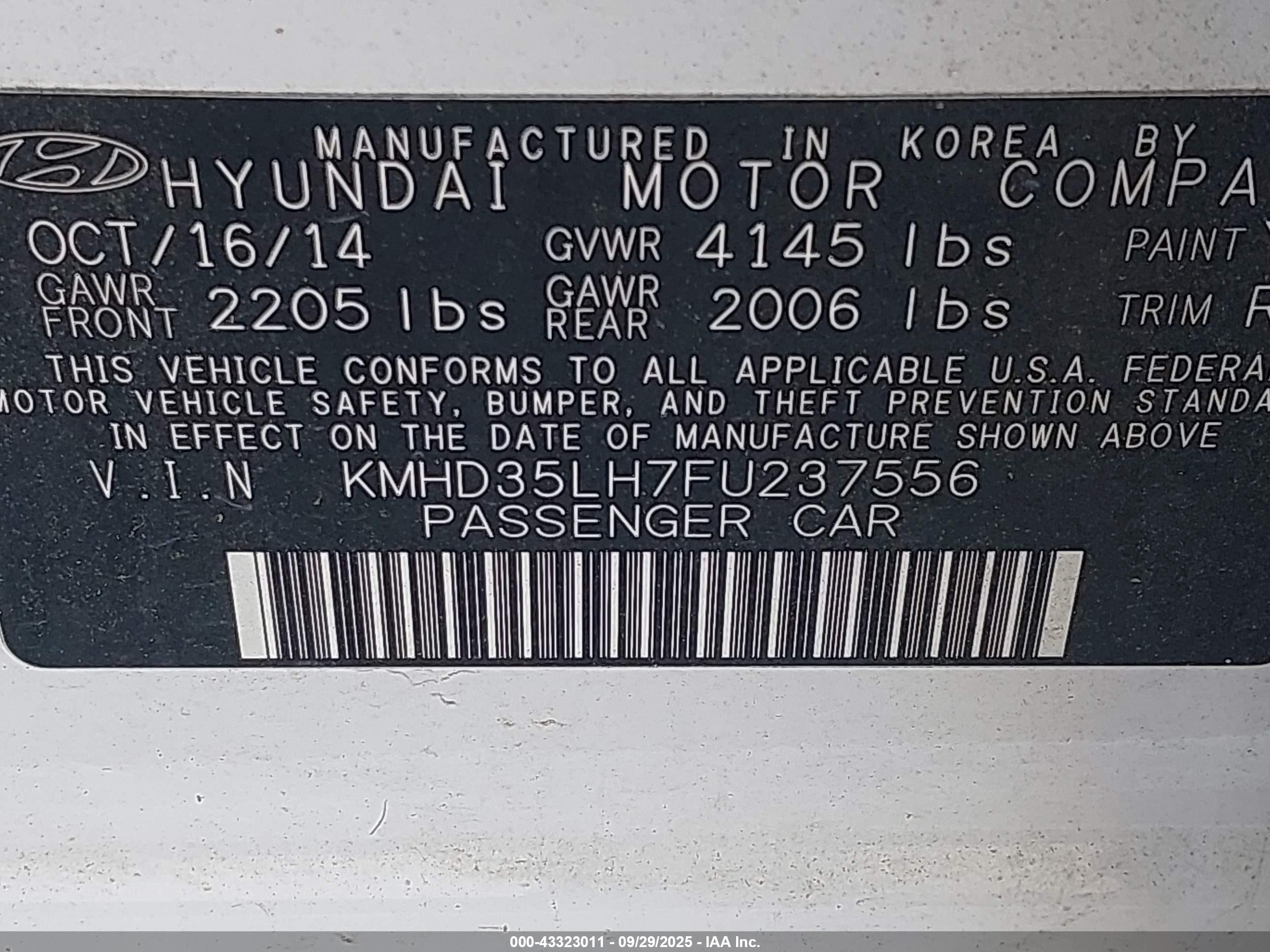 2015 Hyundai Elantra Gt   Белый vin: KMHD35LH7FU237556