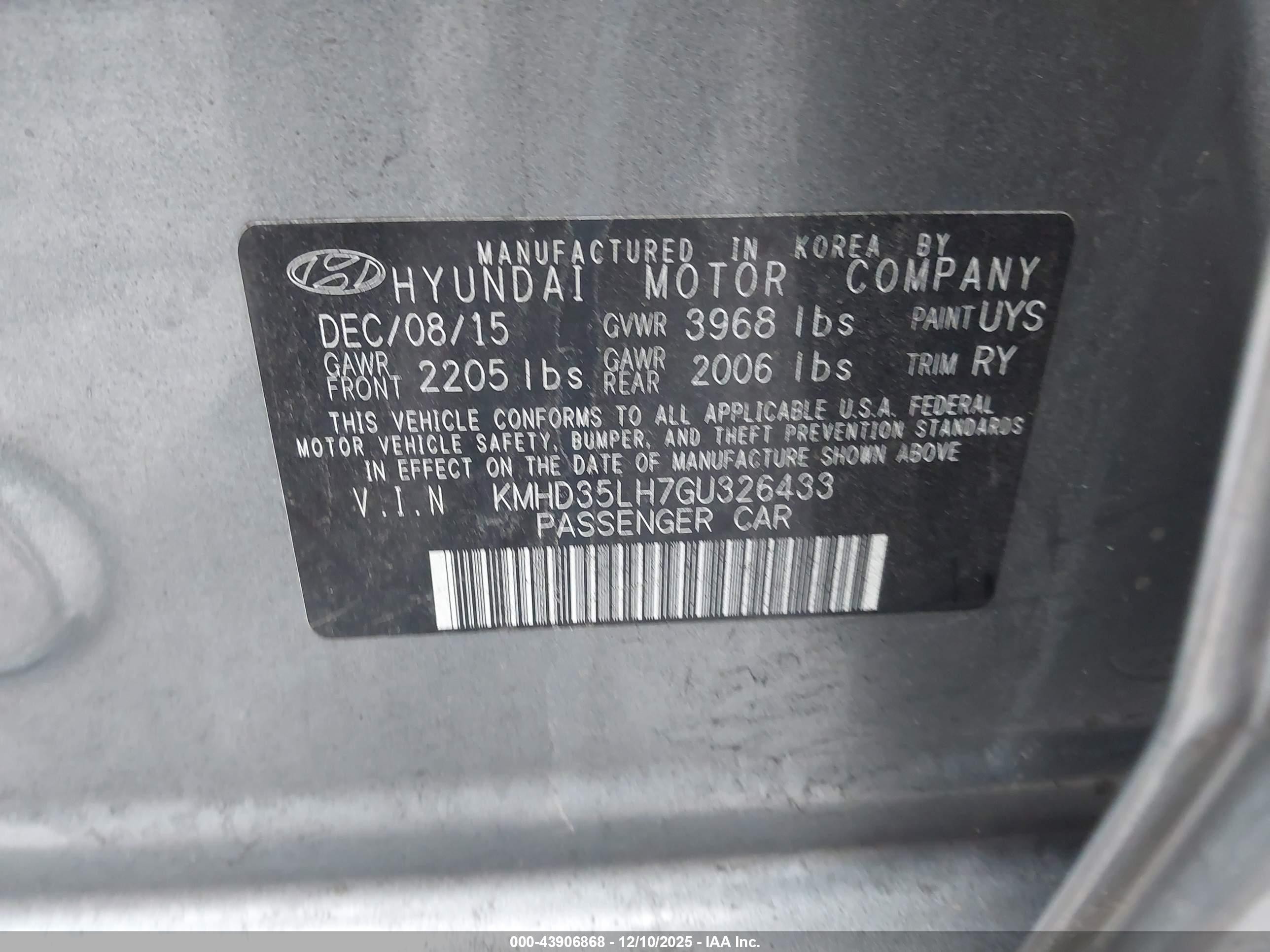 2016 Hyundai Elantra Gt Gray vin: KMHD35LH7GU326433