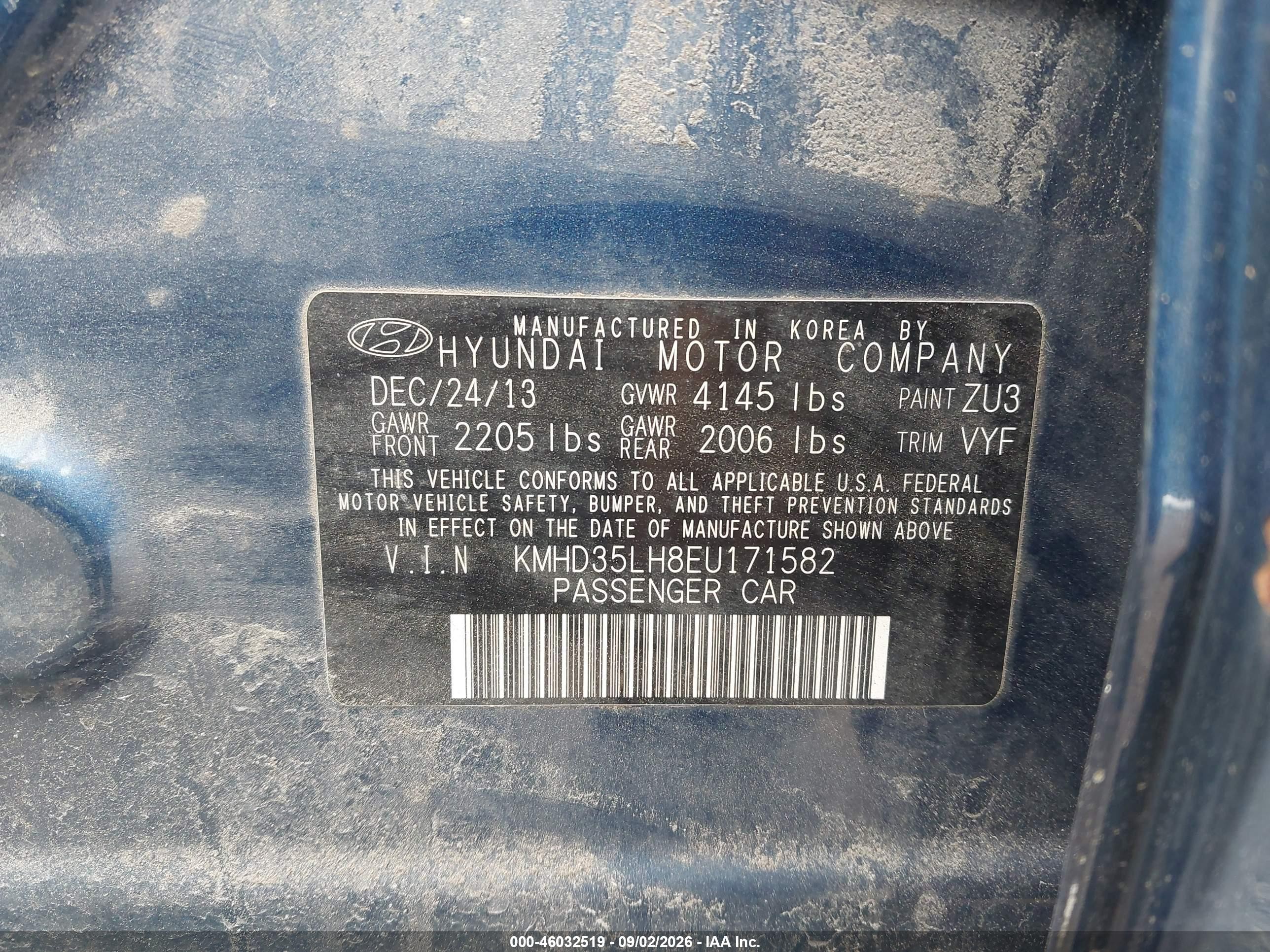 2014 Hyundai Elantra Gt Blue vin: KMHD35LH8EU171582