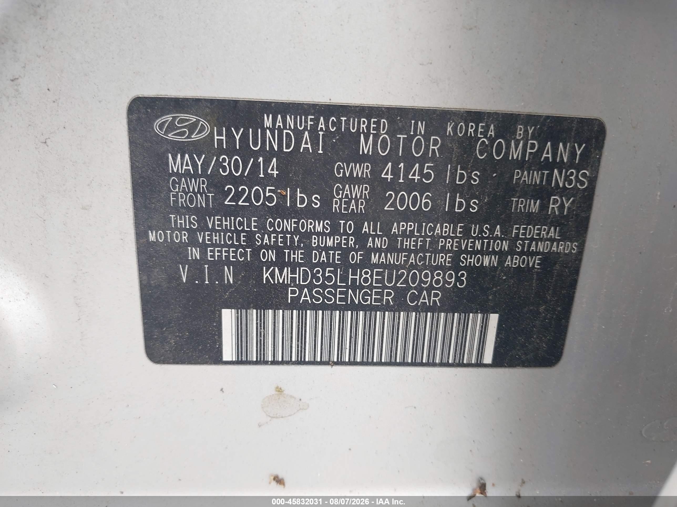 2014 Hyundai Elantra Gt   Silver vin: KMHD35LH8EU209893