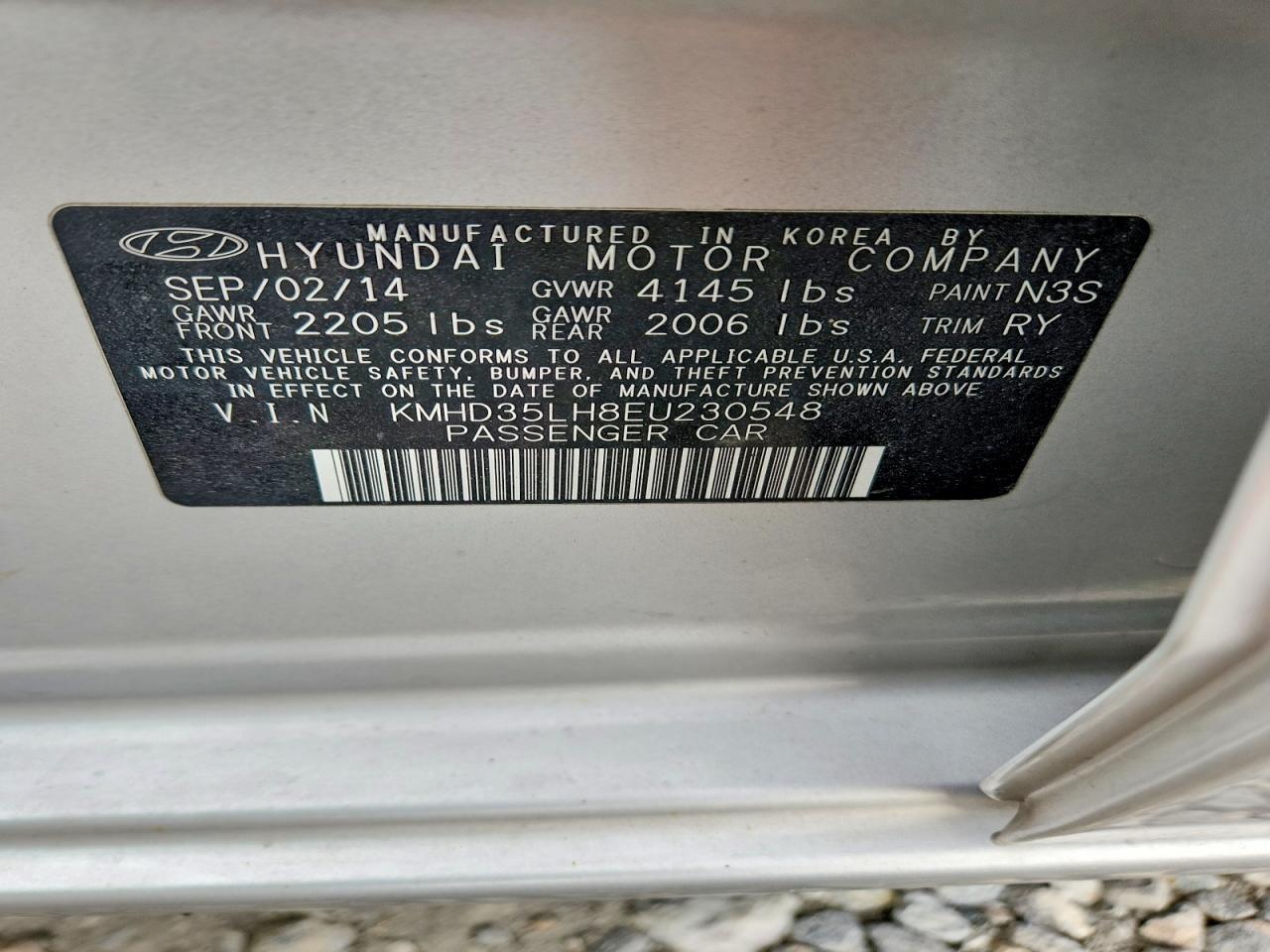 2014 Hyundai Elantra Gt Base Silver vin: KMHD35LH8EU230548