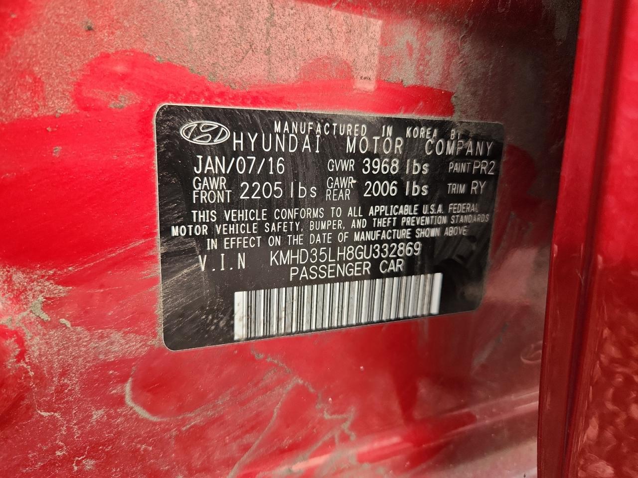 2016 Hyundai Elantra Gt Base Red vin: KMHD35LH8GU332869