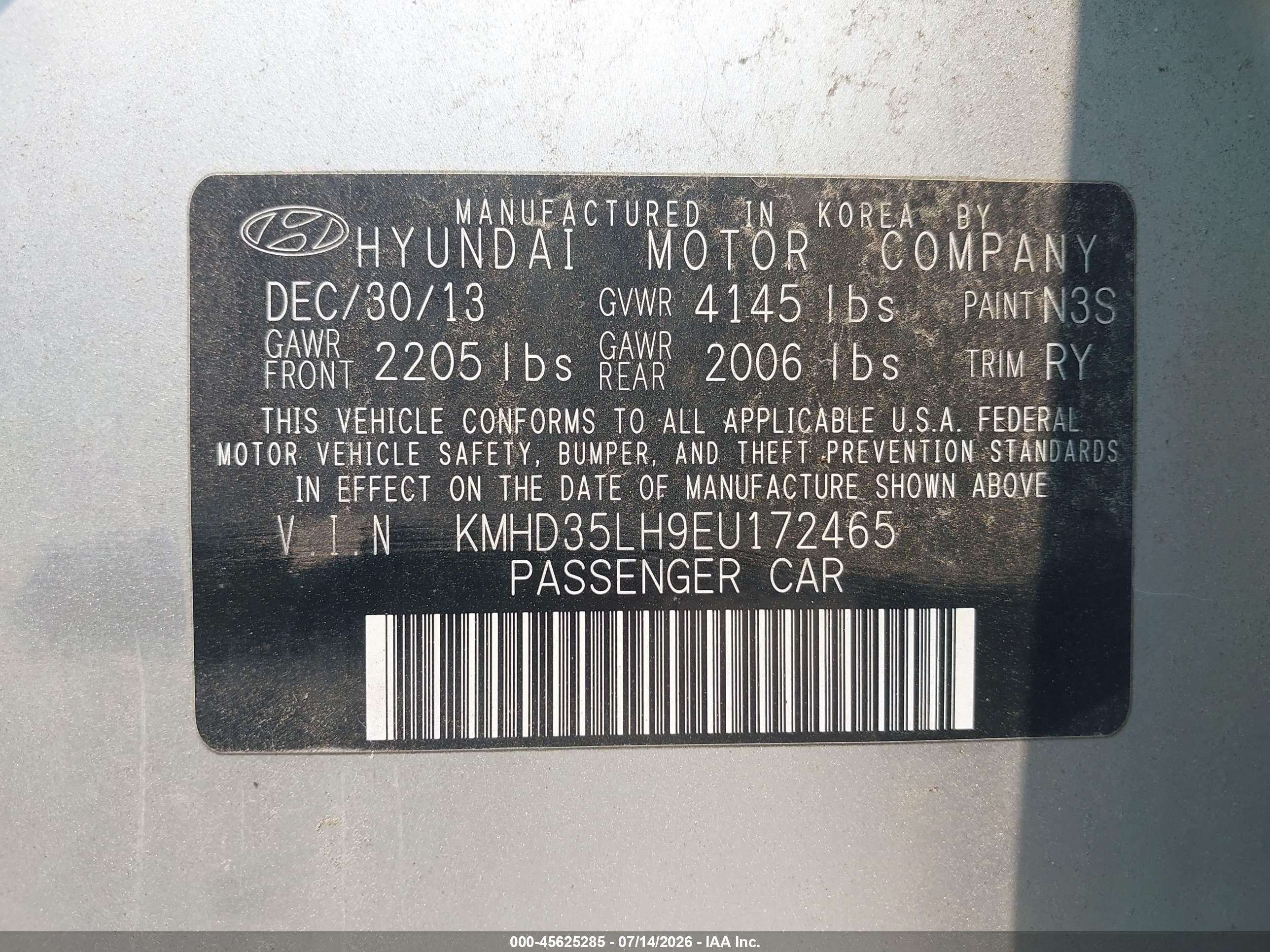 2014 Hyundai Elantra Gt   Silver vin: KMHD35LH9EU172465