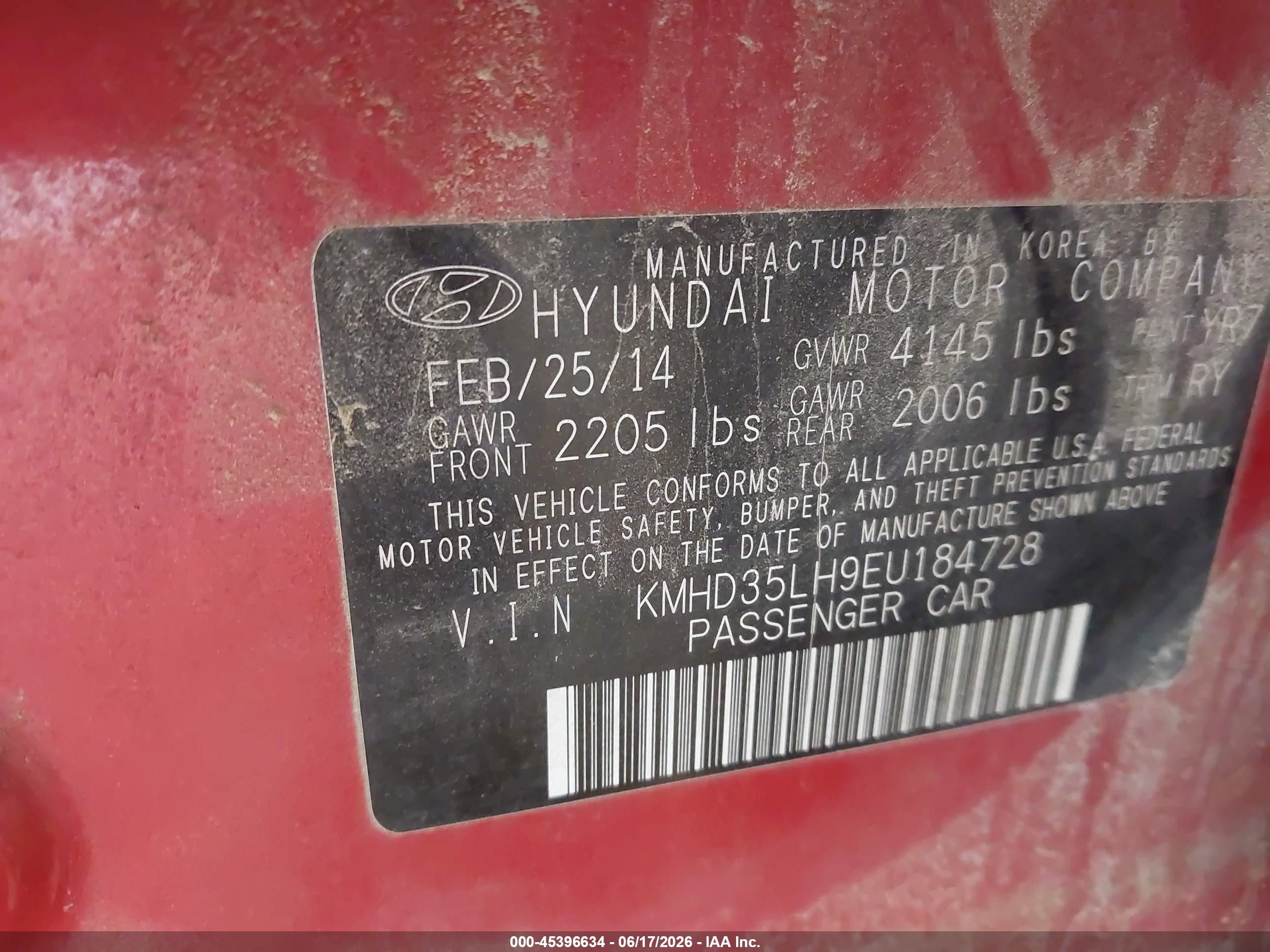 2014 Hyundai Elantra Gt   Red vin: KMHD35LH9EU184728