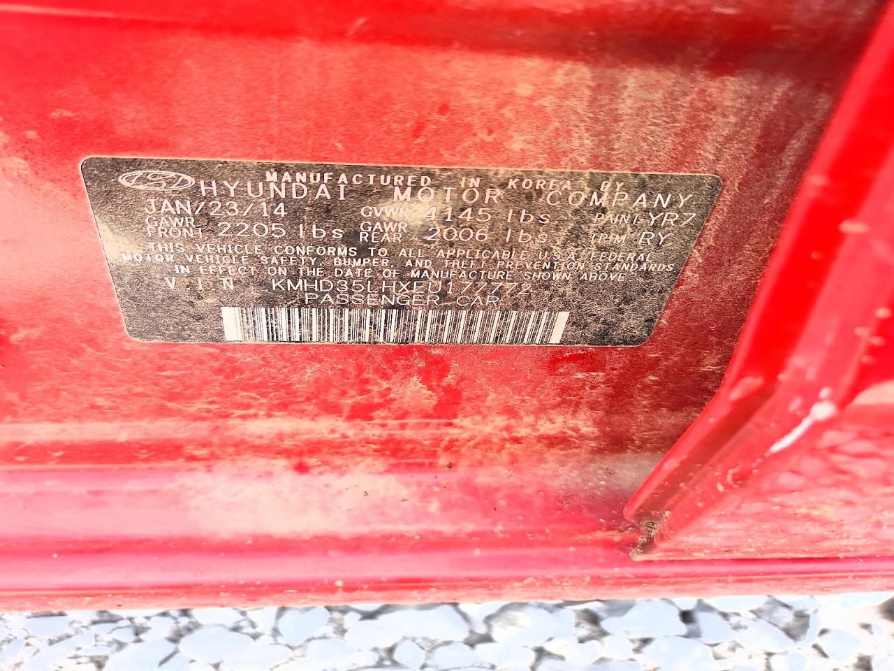 2014 Hyundai Elantra Gt Base Red vin: KMHD35LHXEU177772