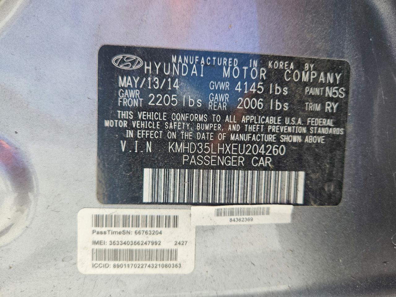 2014 Hyundai Elantra Gt Base Серый vin: KMHD35LHXEU204260