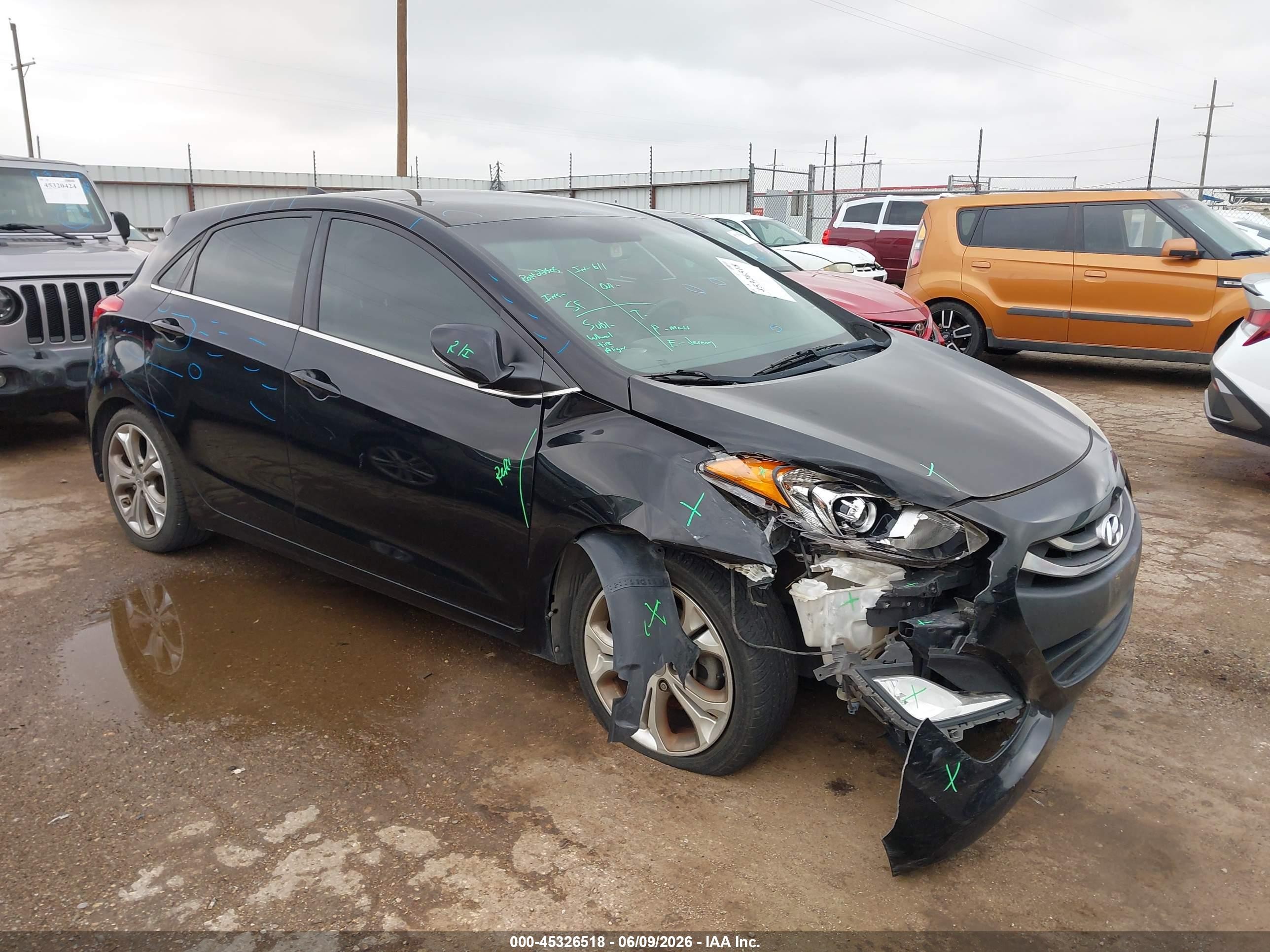 2014 Hyundai Elantra Gt   Black vin: KMHD35LHXEU217137