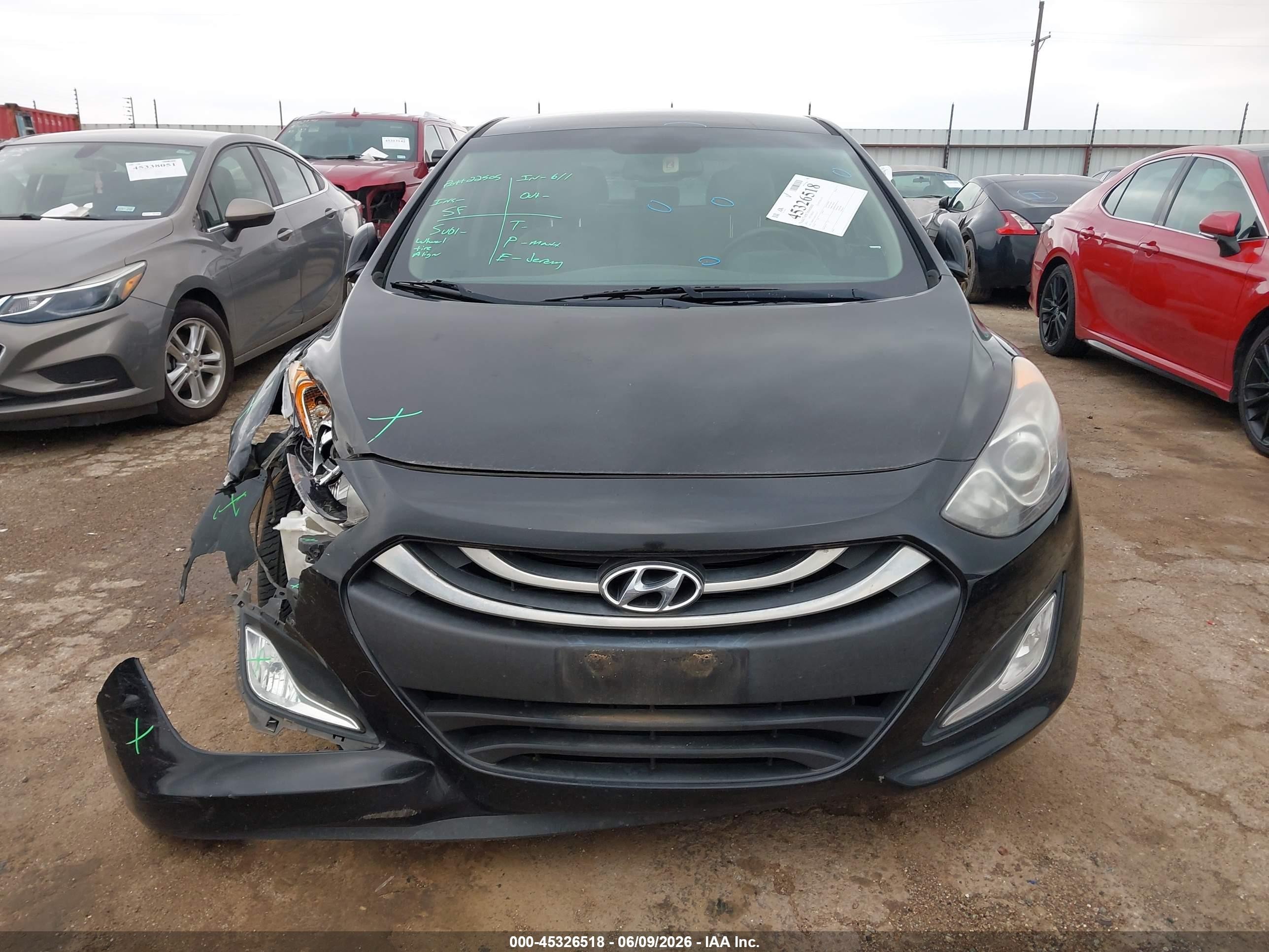 2014 Hyundai Elantra Gt   Black vin: KMHD35LHXEU217137