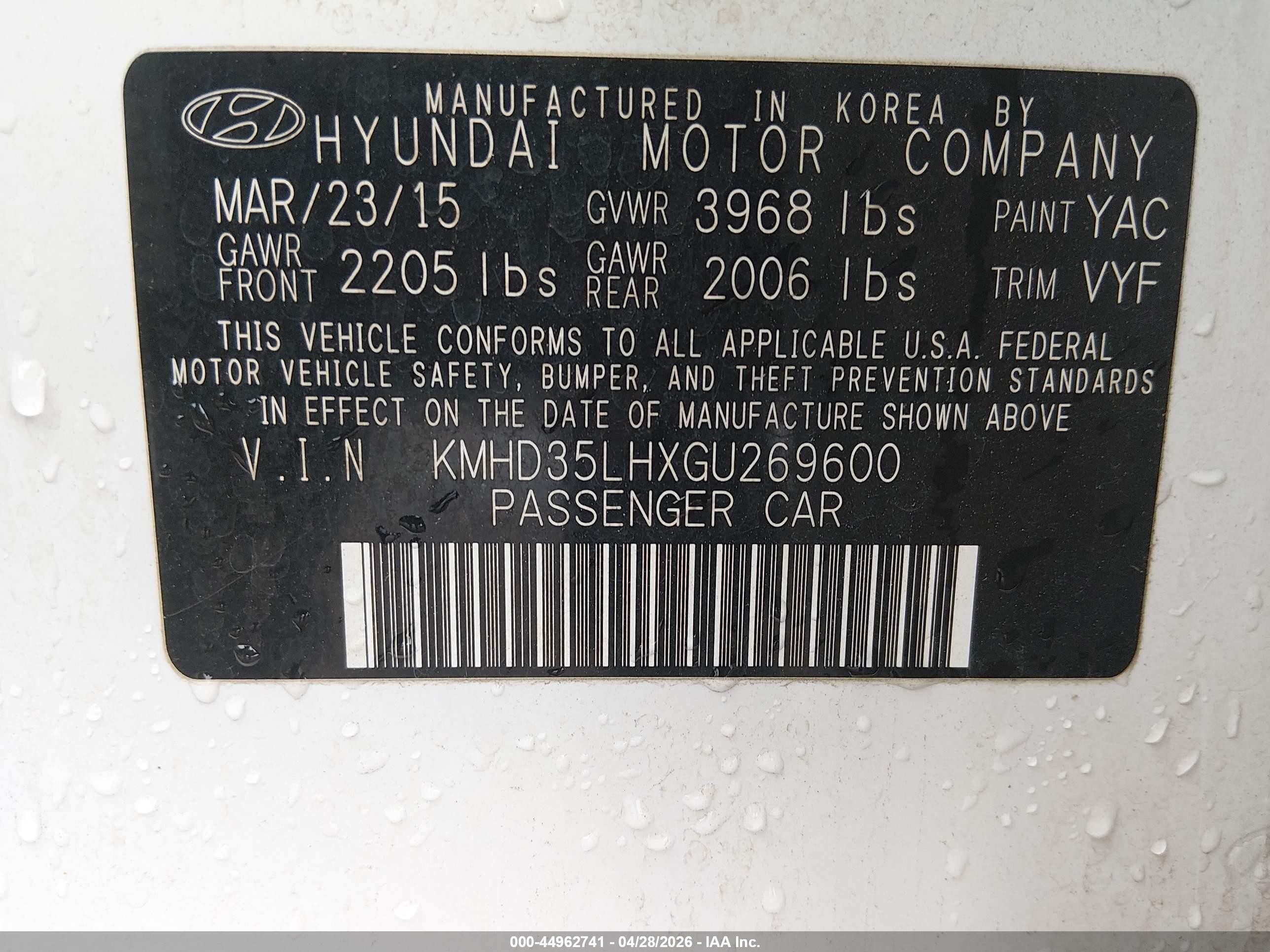 2016 Hyundai Elantra Gt   White vin: KMHD35LHXGU269600