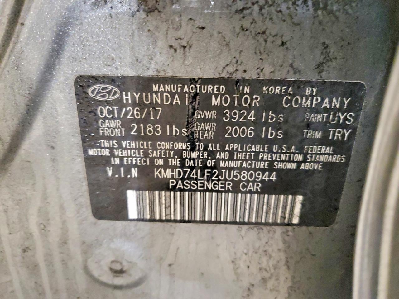 2018 Hyundai Elantra Se Silver vin: KMHD74LF2JU580944